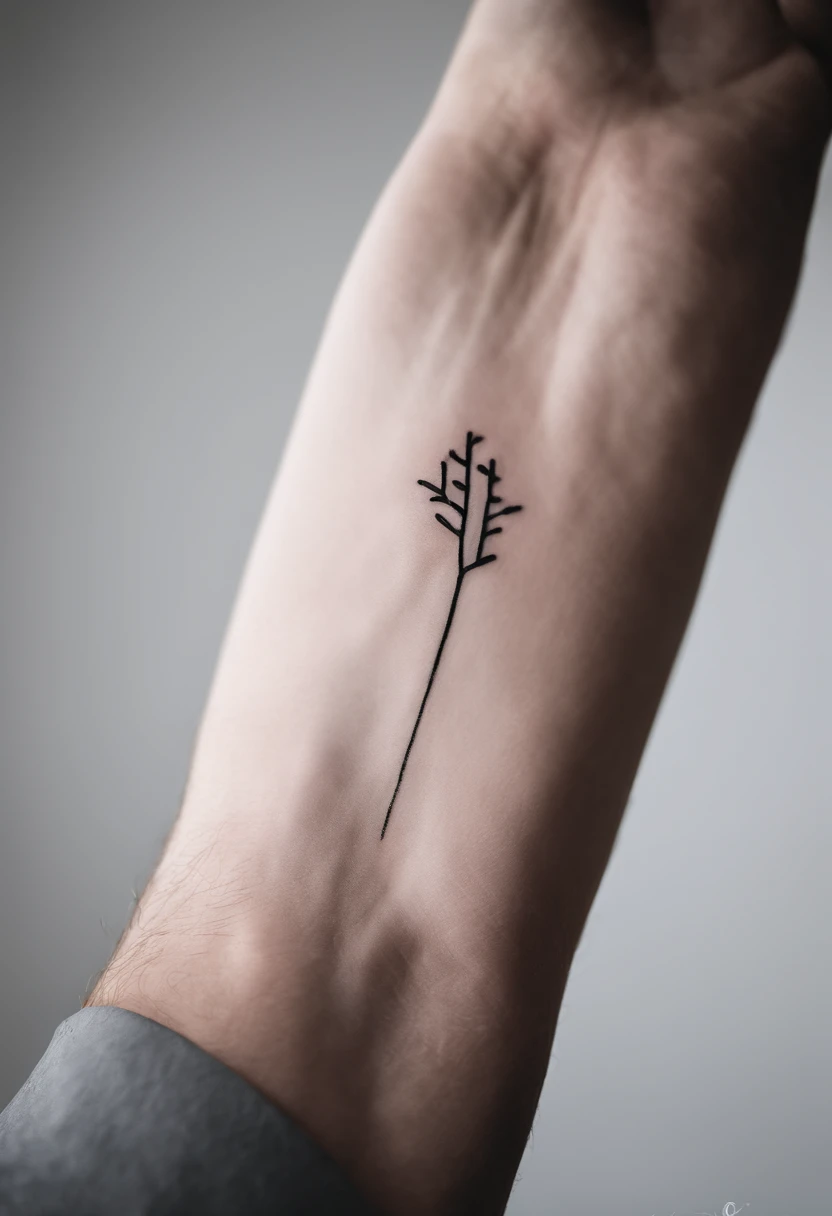 Create a minimalist micro realistic black and white Greek or Viking pointillism tattoo 