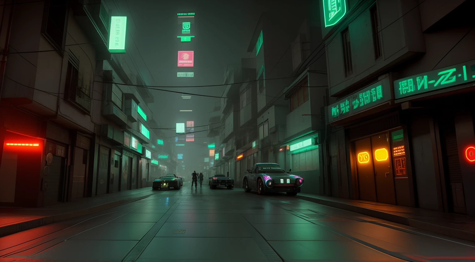 There is a city street with neon plates and cars on it, rua da cidade cyberpunk, cidade cyberpunk hiper realista, Rua Cyberpunk, Sci-Fi Cyberpunk Rua da Cidade, estilo cyberpunk hiper-realista, busy cyberpunk metropolis, Cidade Cyberpunk Chuvosa, em cyberpunk city, fundo da rua da cidade cyberpunk, rua futurista da cidade, rua noturna cyberpunk, cyberpunk streets at night, cyberpunk street at night, rua futurista, com tons verdes parecendo a zaun de arcane