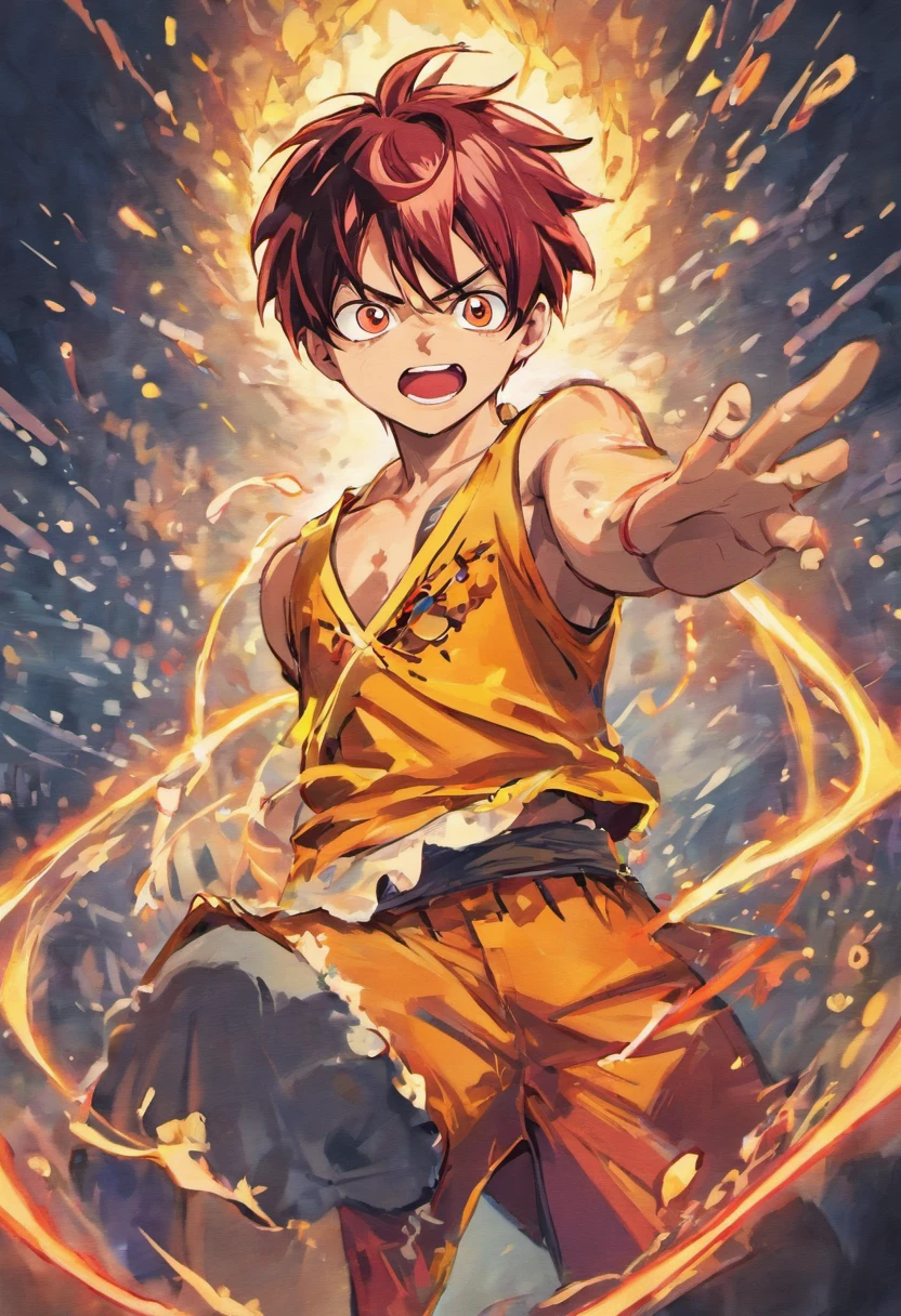 Create awesome posters，Apresenta a quinta engrenagem Luffy como protagonista "one piece" No calor do momento. Capture the essence of your fiery determination and indomitable spirit，Pois ele desencadeou sua ira sobre seus inimigos. Mantenha-o curto, ousado, E transmitem fortemente o poder bruto da raiva de Luffy.