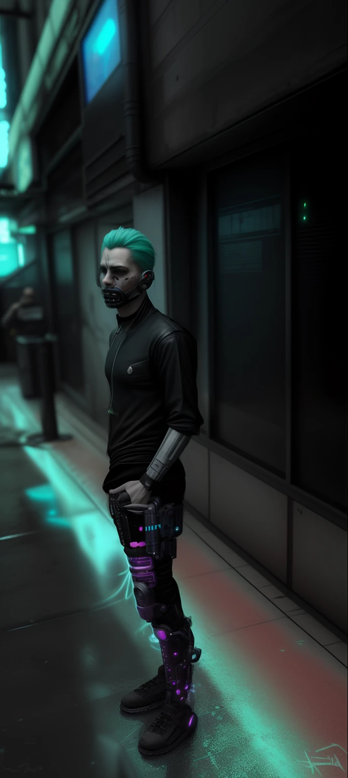 Cyberpunk look, realistic, male, full hd