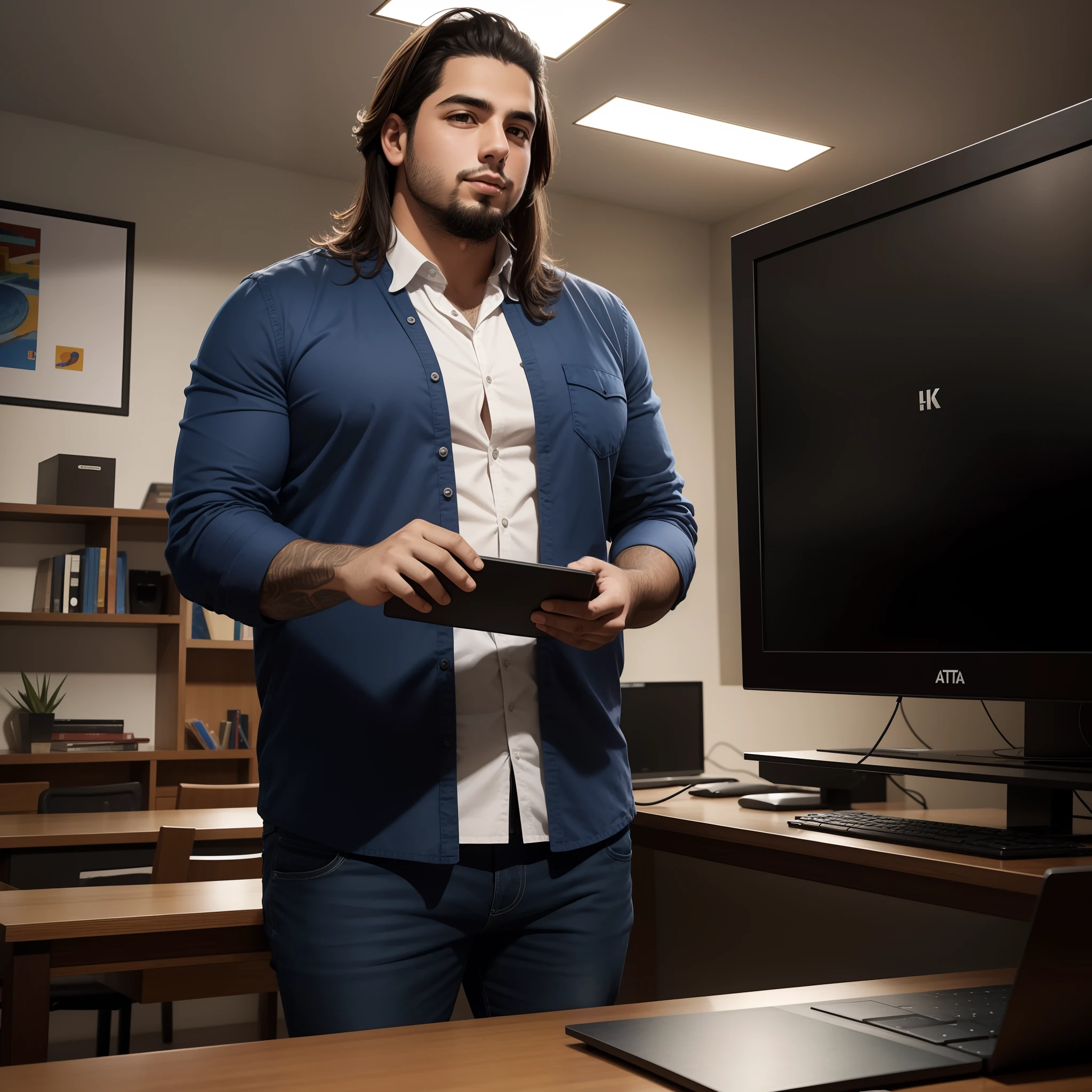 programador, gordinho, altamente detalhado, estudante, 8k