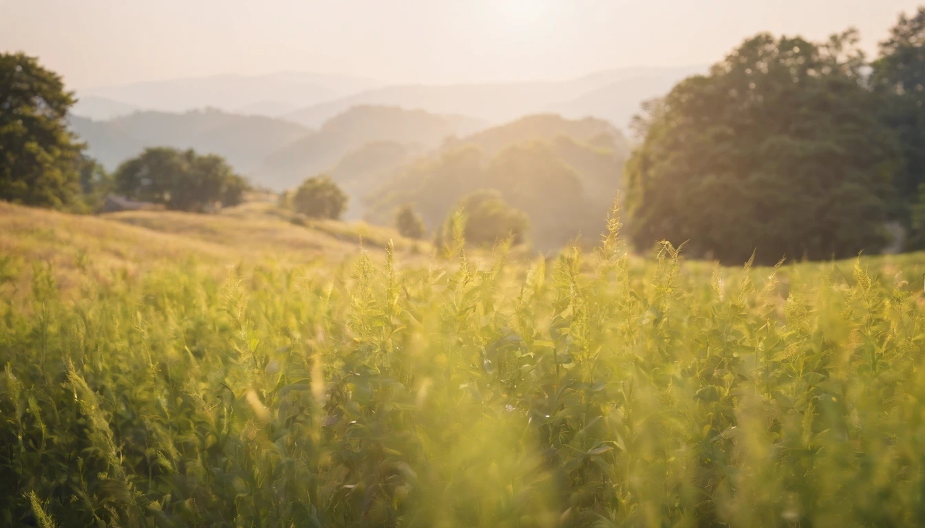 Summer morning,Japan countryside,Refreshing breeze
