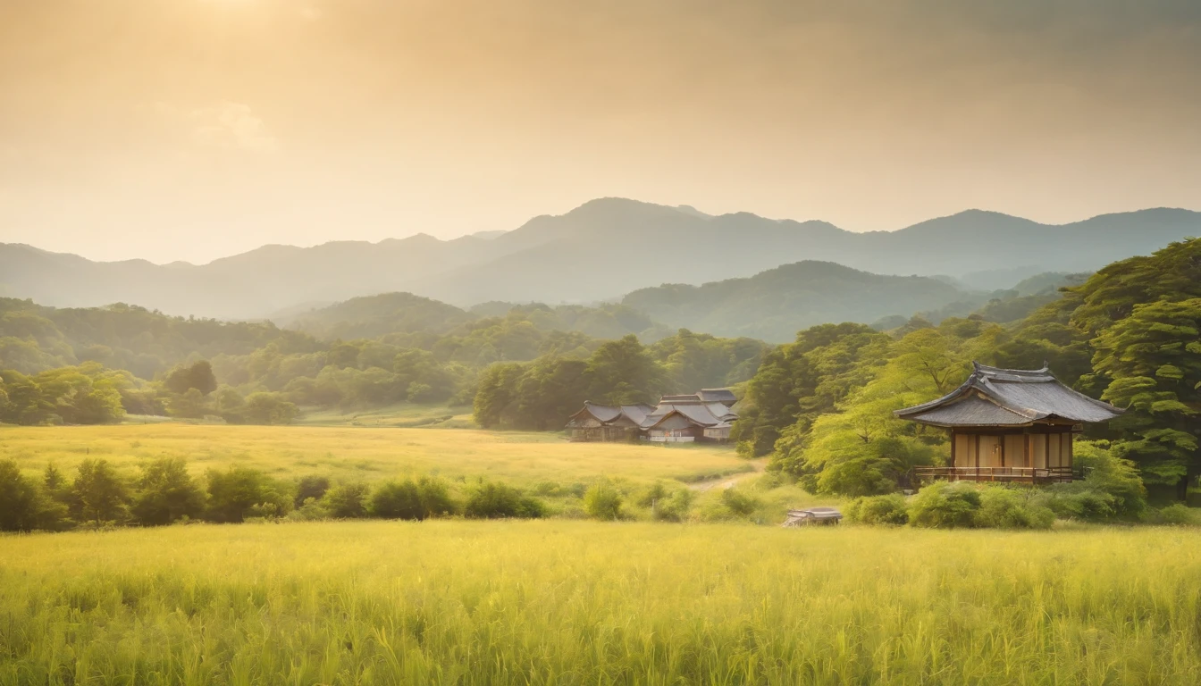 Summer morning,Japan countryside,Refreshing breeze