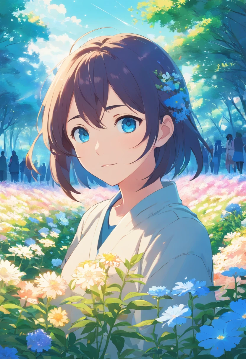 Trading, blue eyes, flowers