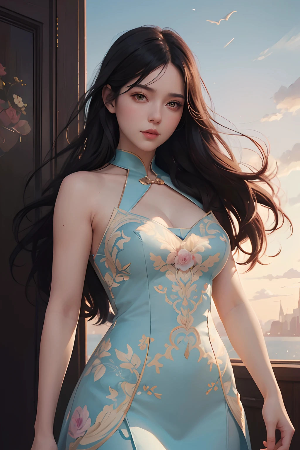 a close up of a woman with long hair and a dress, artgerm and atey ghailan, beautiful digital artwork, adorable digital painting, cute detailed digital art, beautiful character painting, beautiful digital illustration, style artgerm, artgerm and lois van baarle, in the style of ross tran, inspired by Ross Tran, stylized anime