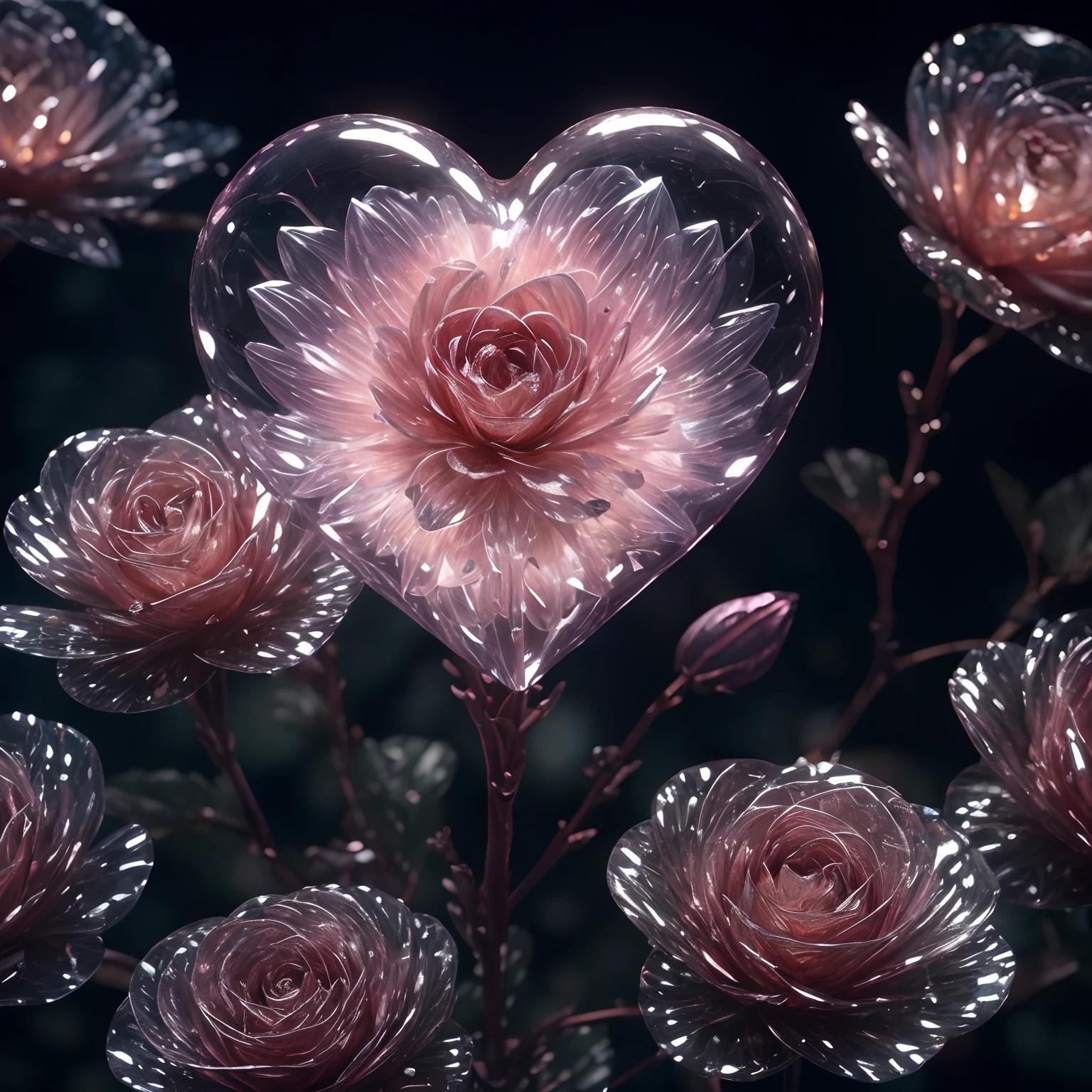 Flower, shiny, rain, sparkles, 10k hd, love, light, hyper realistic, colorful, ethereal, other worldly, unique, glowing flower, sparkling, hyper 3d, sparkling flower, crystal, planet, flower mutated, gorgeous, heart, crystal heart flower, rain, heart flower, human heart, human heart shaped flower, biological human heart, flower blooming on another planet, love protection, alien flower