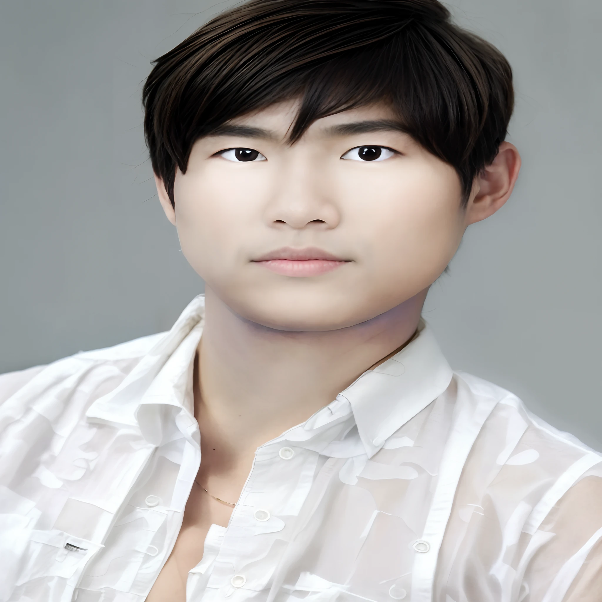 there is a man with a white shirt and a tie on, inspired by Joong Keun Lee, siwoo kim, inspired by Yeong-Hao Han, yanjun chengt, inspired by Russell Dongjun Lu, sun-hyuk kim, hsiao-ron, portrait of kpop idol, detailed face of a asian boy, realistic. cheng yi