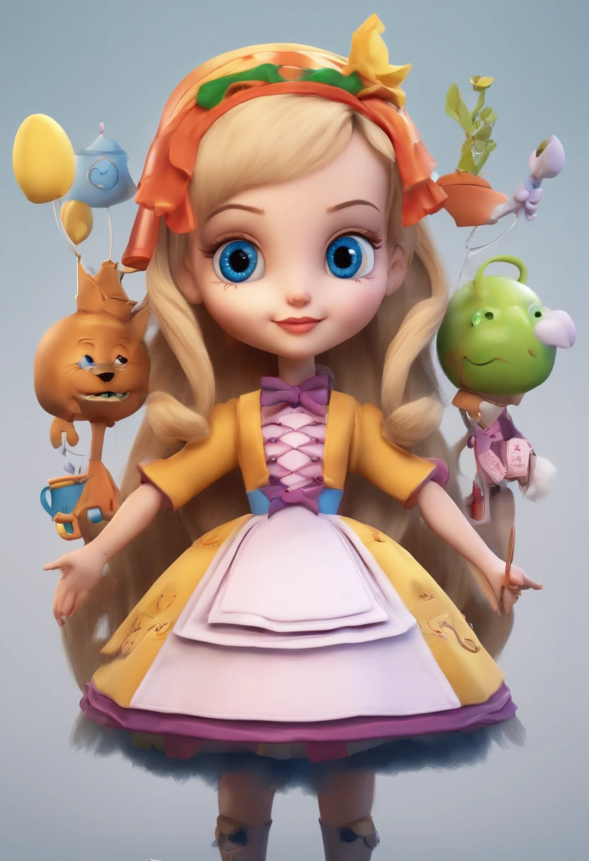 a bunch of cartoon characters with a sign, the theme of alice in wonderland, alice in wonderland style, alice in wonderland theme, like alice in wonderland, portrait of alice in wonderland, alice, alice in wonderland, alice attends mad tea party, alice in wonderland cyberpunk, by Alice Prin, alice in the wonderland, alice from alice in wonder land