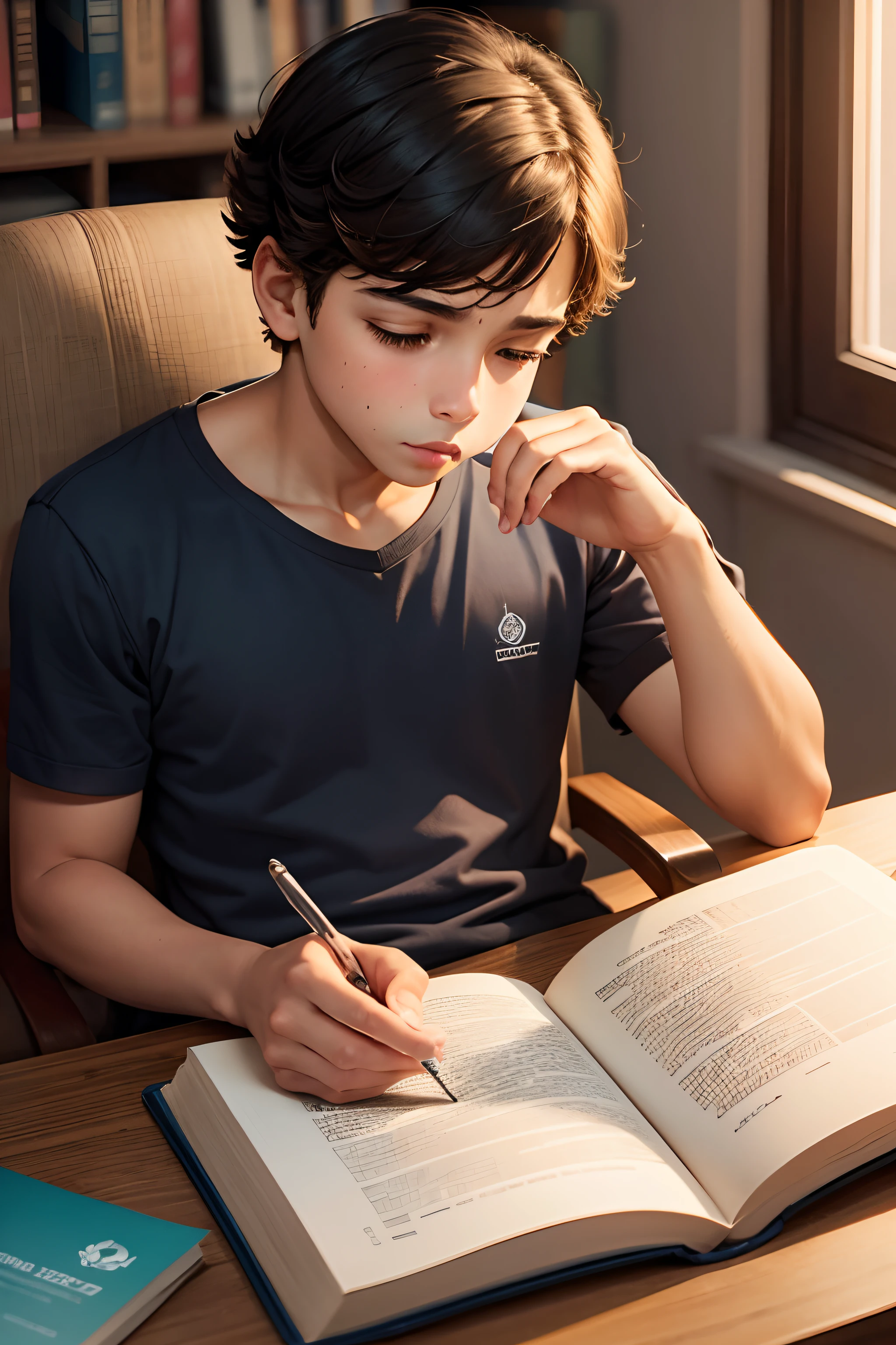 Menino lendo um livro