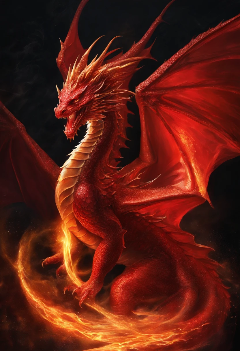The number six (6) in red color flame dragon, yellow and green
