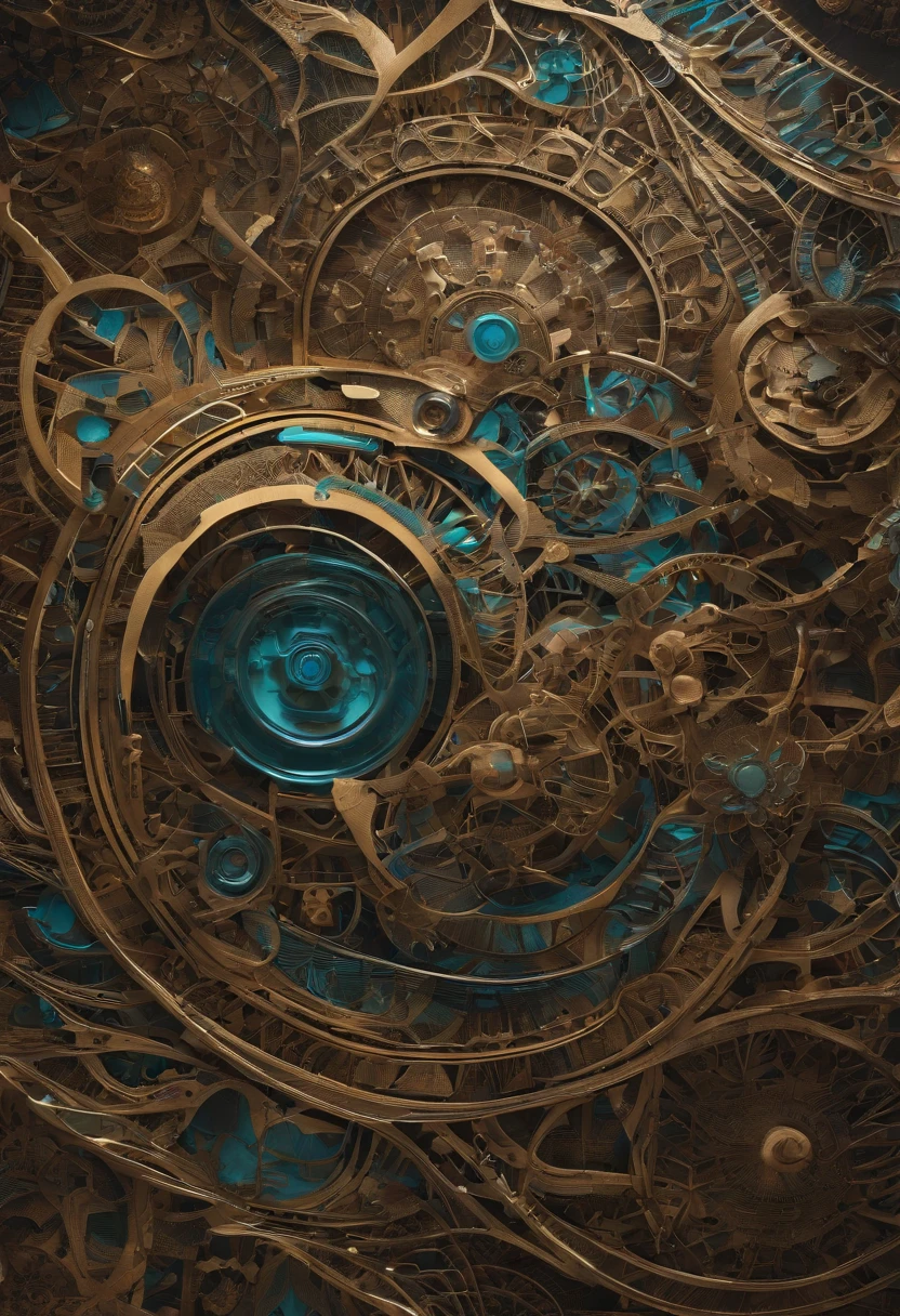 A mixed-media project that explores the intersection of human and machine intelligence through intricate, abstract designs.