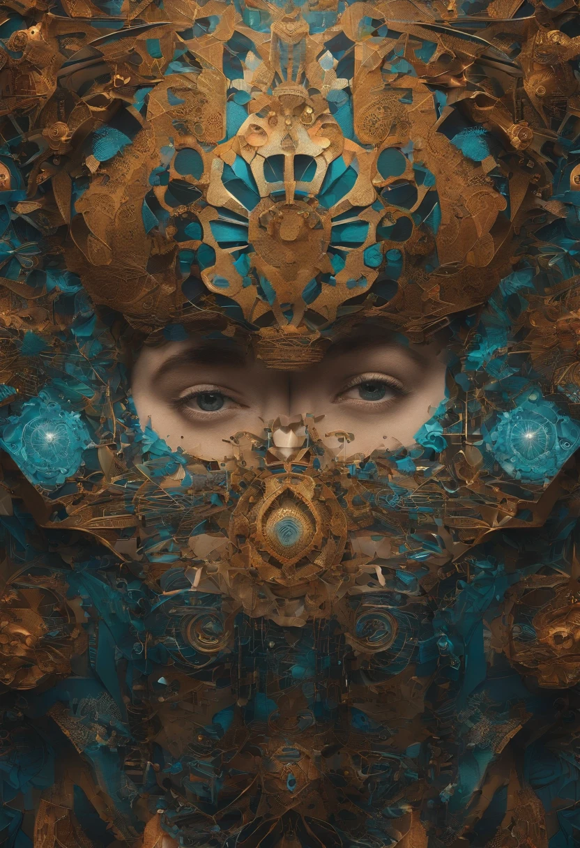 A mixed-media project that explores the intersection of human and machine intelligence through intricate, abstract designs.
