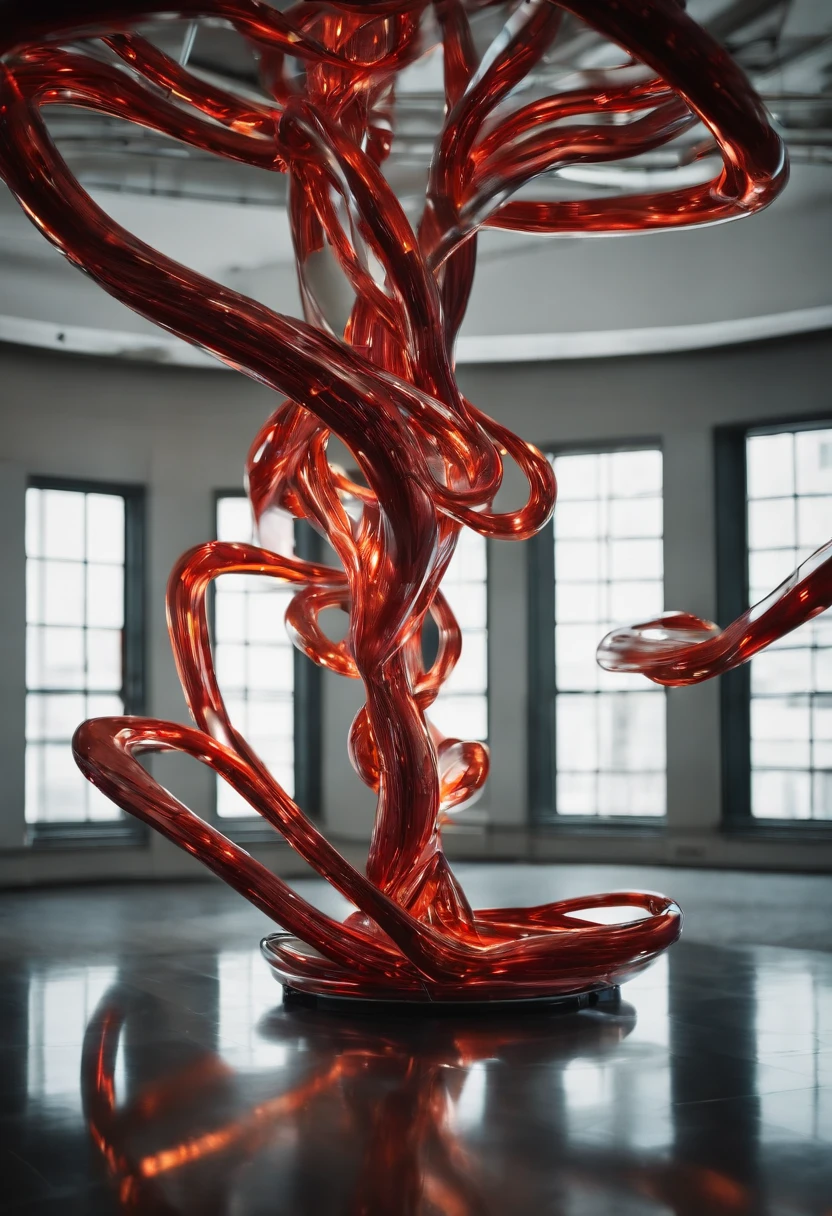 A kinetic sculpture that mimics the movements of the human body, using sensors and motors to create an organic and fluid motion.