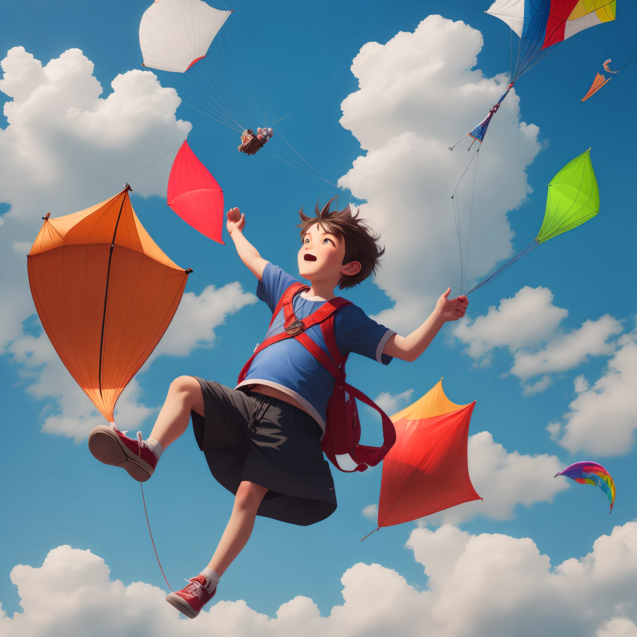 One day, his kite reached so high that it almost touched the clouds, leaving everyone enchanted by David's imagination.