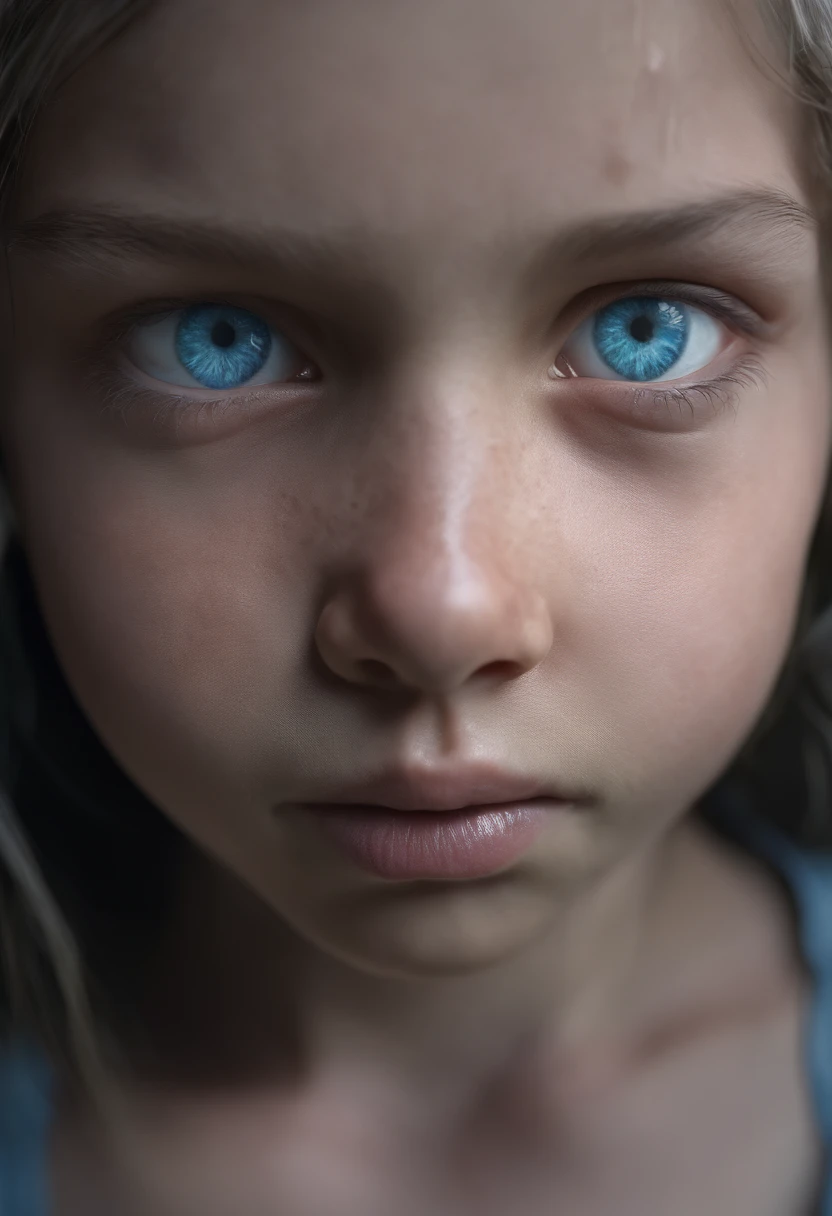 Uneasy look, unsettling, sad look, russian girl, 15 years old, blonde, blue eyes, very beautiful, close up view