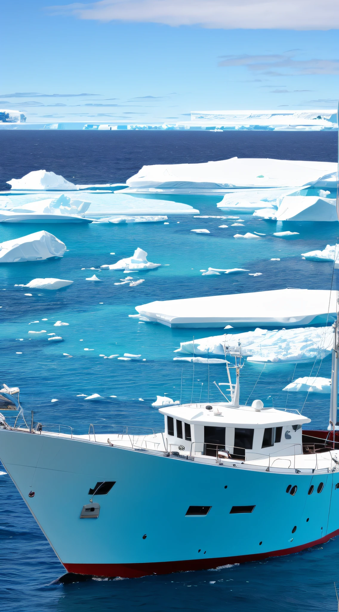 Ships and boats in Antarctica 4k