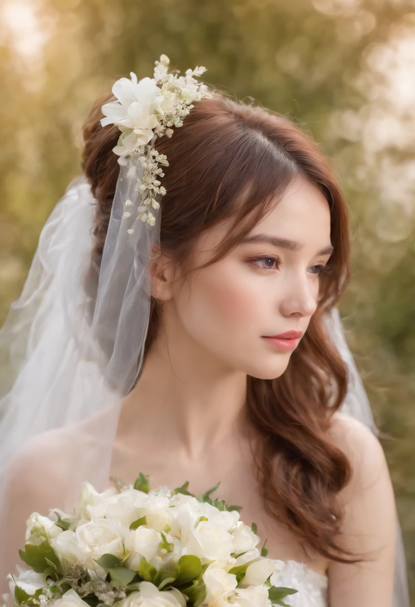 (master piece), (beste-Qualit), (Ultra detailded), (disheveled hair), (illustration), (1fille), (fashionable clothes), debout, mannequin, regardant le spectateur, (interview), (sinple background), beautiful detailed eyes, beautiful delicate face, flottant, (high saturation), (colorful splashes), colorful bubble, (brillant), se concentrer sur le visage, queue de cheval, kamisato ayaka, cheveux bleu clair, frange, bague de cheveux, fleurs flottantes, poils flottants, (brillant), best lighting, meilleure ombre, le jour de son mariage