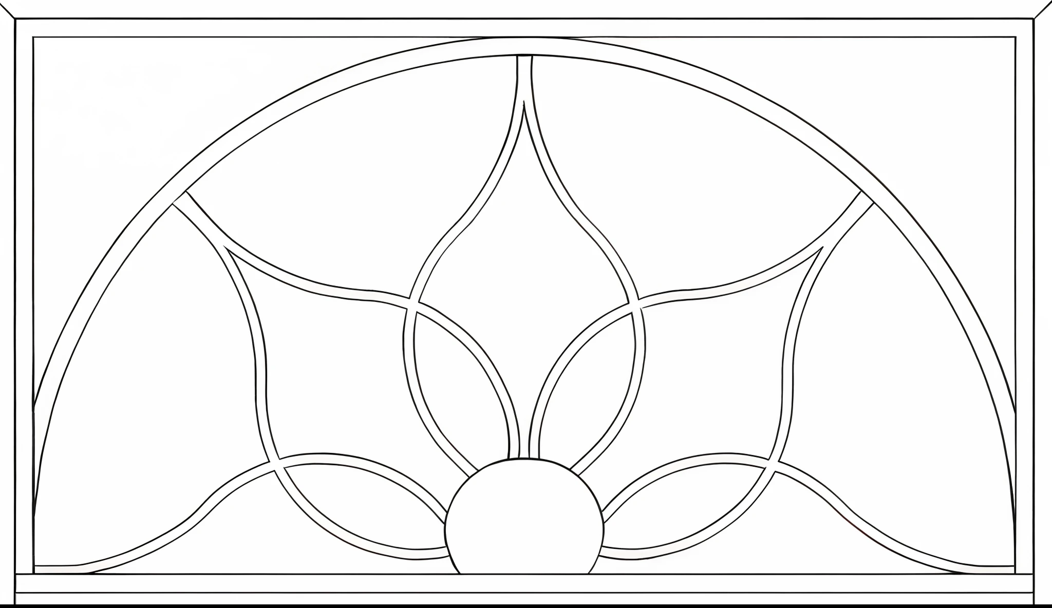 um desenho de um vitral com um desenho de flores, centrado no painel, Painel de arte vetorial para plasma CNC, Modelo do Glowforge, single panel, Art Nouveau Pattern, Contornos escuros Art Nouveau, motivo floral, lineart simples, janela de moldura larga centralizada, grandes motivos, clematis design |, Arte de Linha - N 9, border pattern, decorative panels