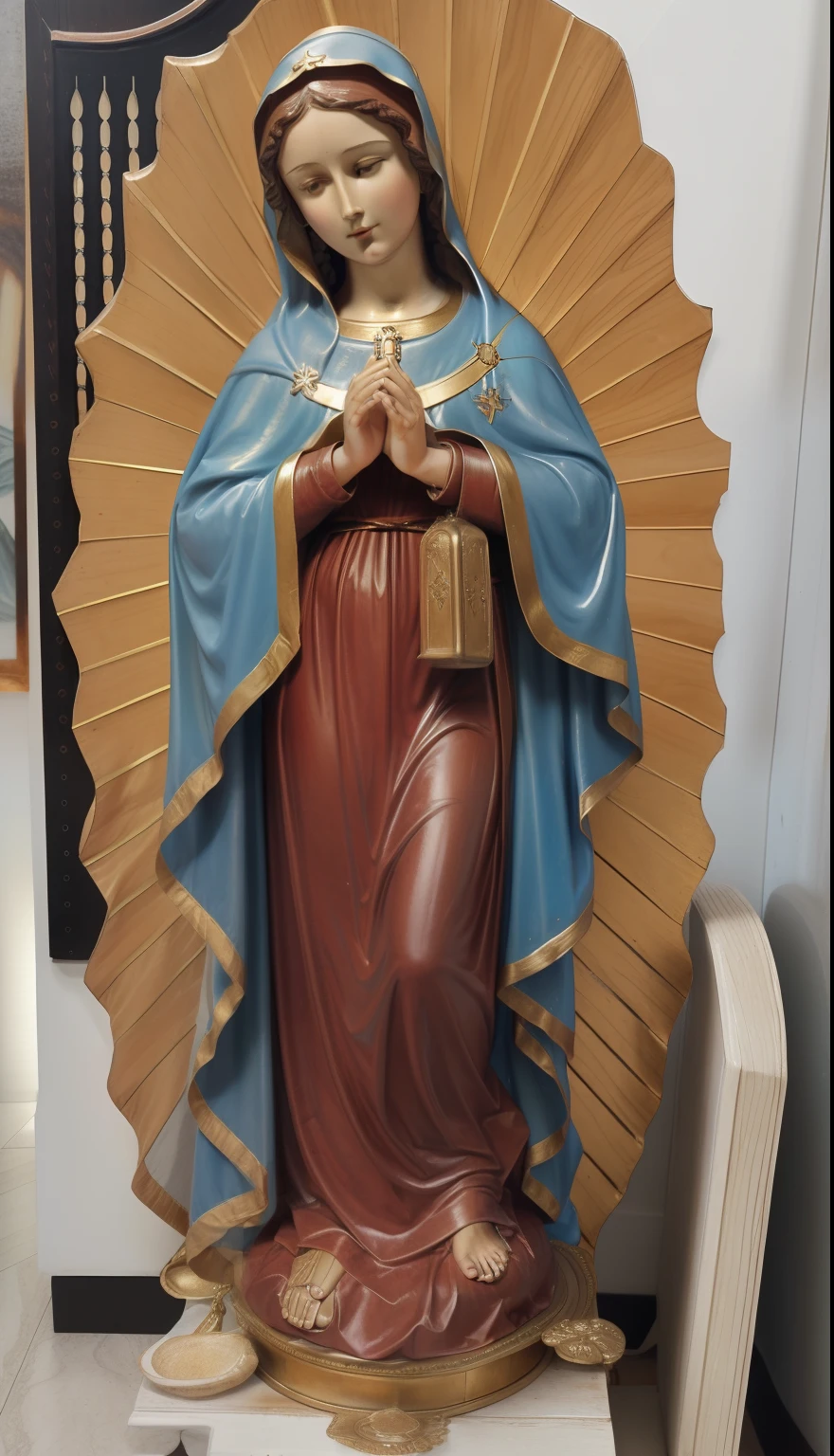 (((Blessed Virgin Mary of Mount Carmel))) Luminoso, en estilo similar al del artista WILLIAM ADOLPHE BOUGUEREAU, obra maestra, (La mejor calidad: 1.2), (super fine: 1.2), illustration, (extremadamente delicado y hermoso: 1.2), movie angle, flotante, (Hermoso ojo de detalle: 1.1), (detalle luz: 1.1), Movie Lights, Cielo delicado, ojos azules, (Cola de caballo alta: 1.1), capa, ojuelos, cielo estrellado, (light particles: 1.1) dibujo, flor. (obra maestra), (La mejor calidad), (fotorrealista:1.3), 8k, Textura detallada de la piel, Textura detallada de la tela, hermosa cara detallada, Detalles intrincados, ultra detallado (cuerpo de cuerpo entero:1.2)