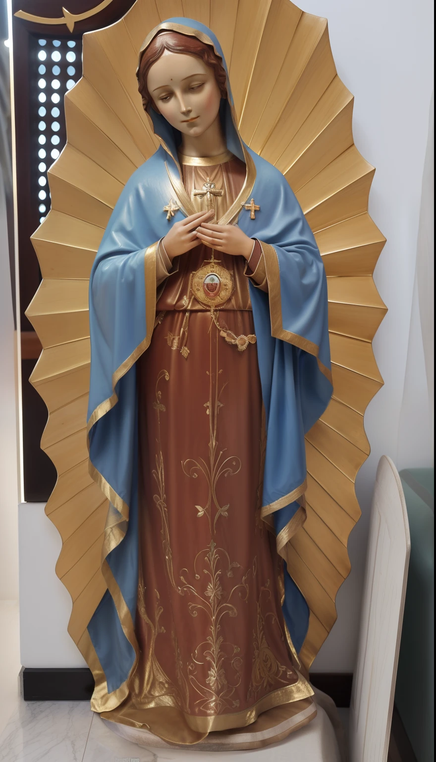 (((Blessed Virgin Mary of Mount Carmel))) Luminoso, en estilo similar al del artista WILLIAM ADOLPHE BOUGUEREAU, obra maestra, (La mejor calidad: 1.2), (super fine: 1.2), illustration, (extremadamente delicado y hermoso: 1.2), movie angle, flotante, (Hermoso ojo de detalle: 1.1), (detalle luz: 1.1), Movie Lights, Cielo delicado, ojos azules, (Cola de caballo alta: 1.1), capa, ojuelos, cielo estrellado, (light particles: 1.1) dibujo, flor. (obra maestra), (La mejor calidad), (fotorrealista:1.3), 8k, Textura detallada de la piel, Textura detallada de la tela, hermosa cara detallada, Detalles intrincados, ultra detallado (cuerpo de cuerpo entero:1.2)