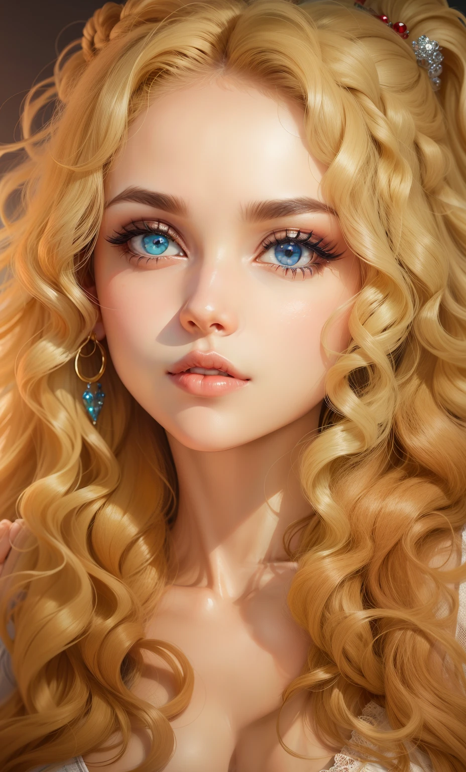Mesma imagem, pele um pouco morena, olhos azuis, realista, rosto mais largo, olhos pequenos