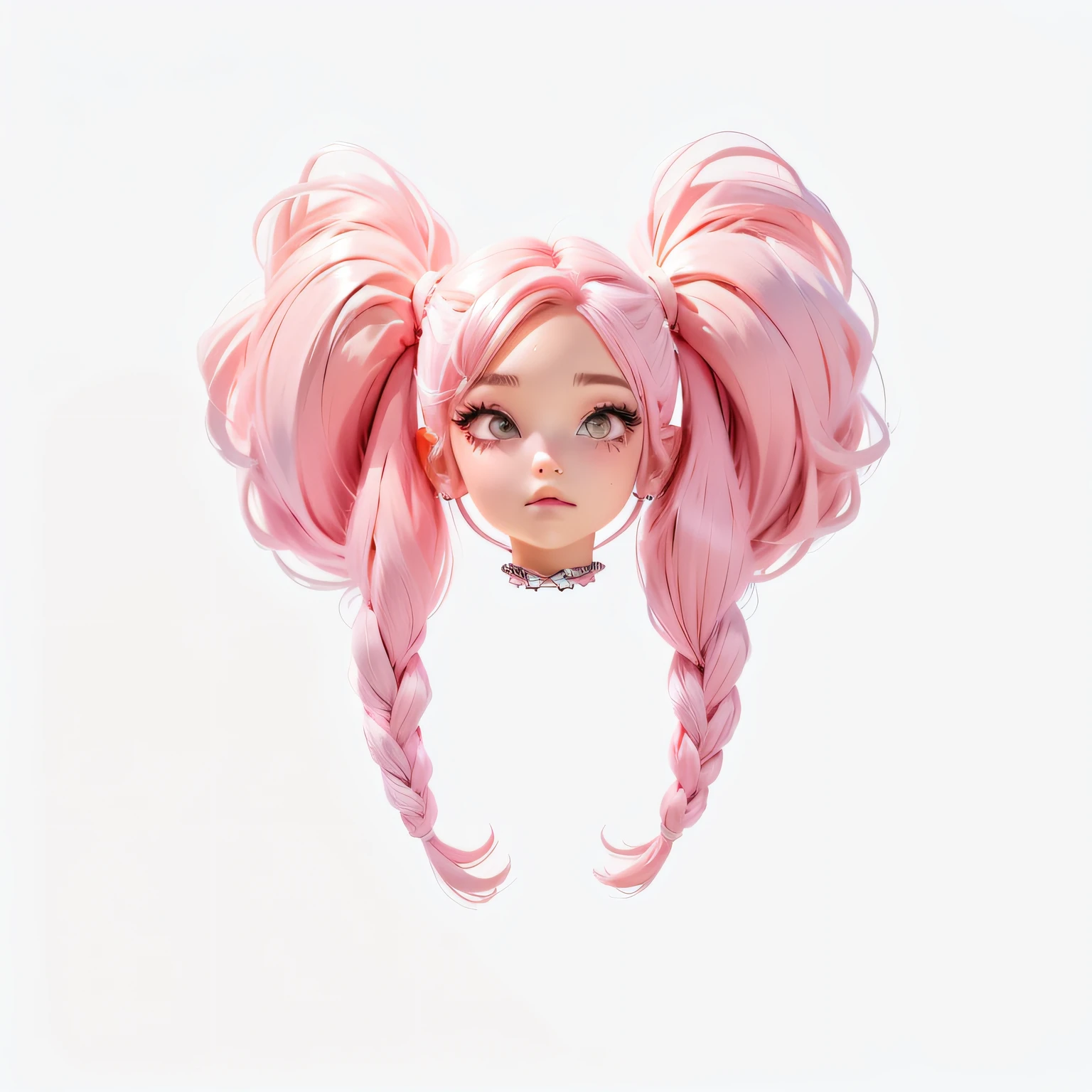 there is a pink wig with a bow on it, pink twintail hair, pink hair covered with hairpins, pink wispy hair, anime ears, kawaii hairstyle, kawaii hair style, pigtails hair, twintails, twintails hairstyle, short pigtails hair, pigtails hairstyle, flowing pink hair, pink hair bow, pigtail