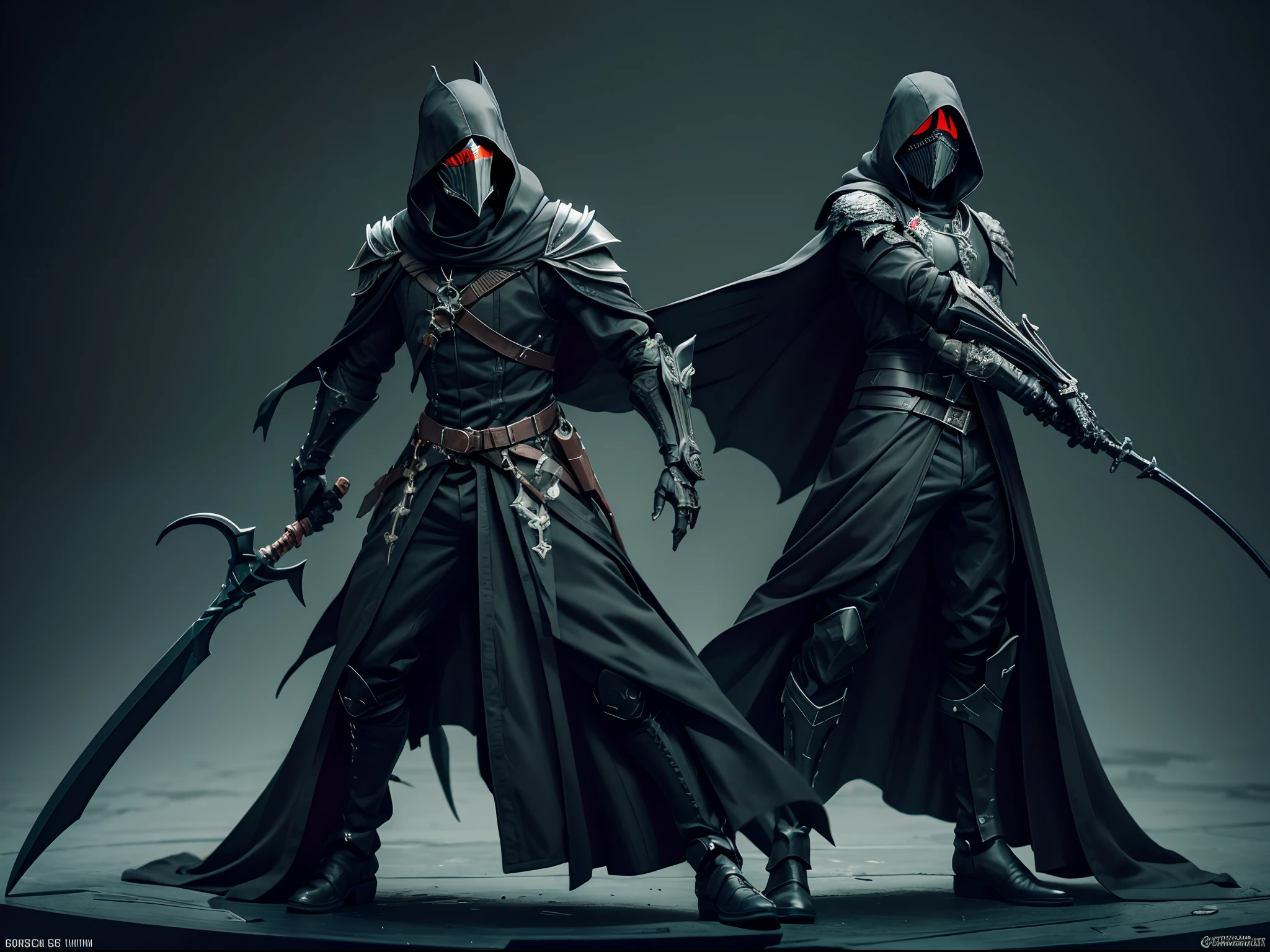 Commercial style shot, (action figure of Plague doctor in a warframe style armor with a black scythe), (green black and grey color scheme), (Skeleton eagle mask with black flowing cloak), plastic material with metallic coating, (red colored background), centered, full body shot, (dynamic action stance pose), black round stand base, vibrant colors, visible figure joints, cinematic shot, volumetric lighting, intricate pattern detail, highly detailed