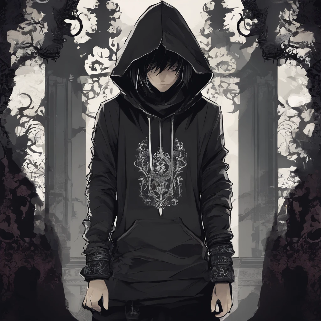 indonesia, a close up of a person wearing a hoodie and a black shirt, anime boy