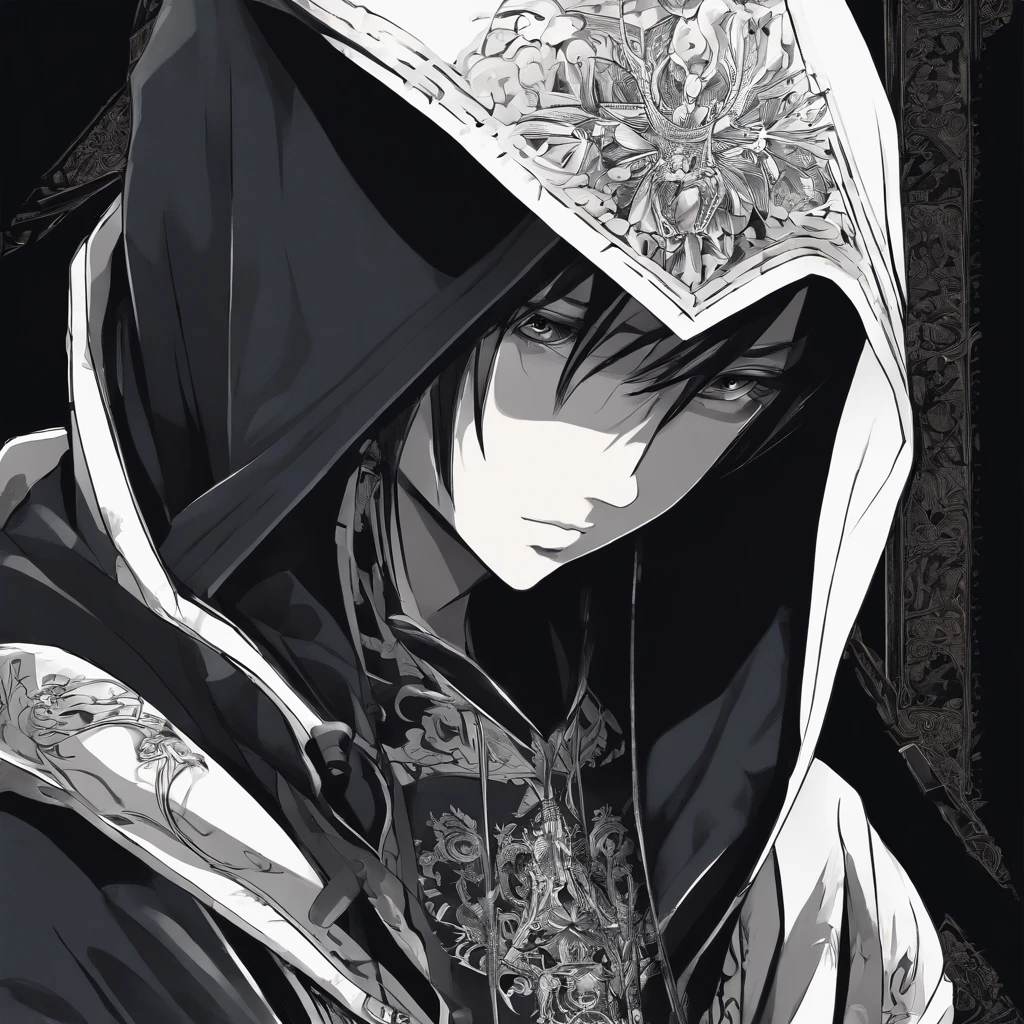 indonesia, a close up of a person wearing a hoodie and a black shirt, anime boy