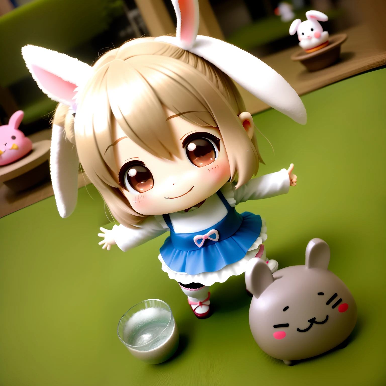 Chibi、kawaii、bunnygirl、a smile、Santōshin、