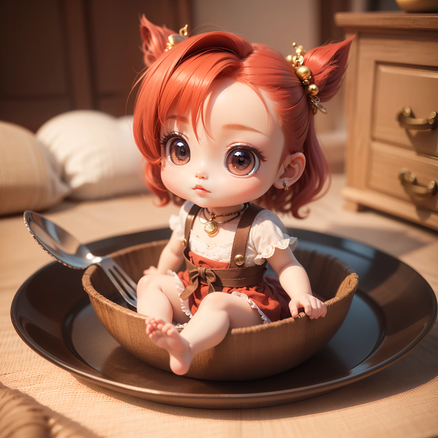 Beautiful child girl with cannelloni