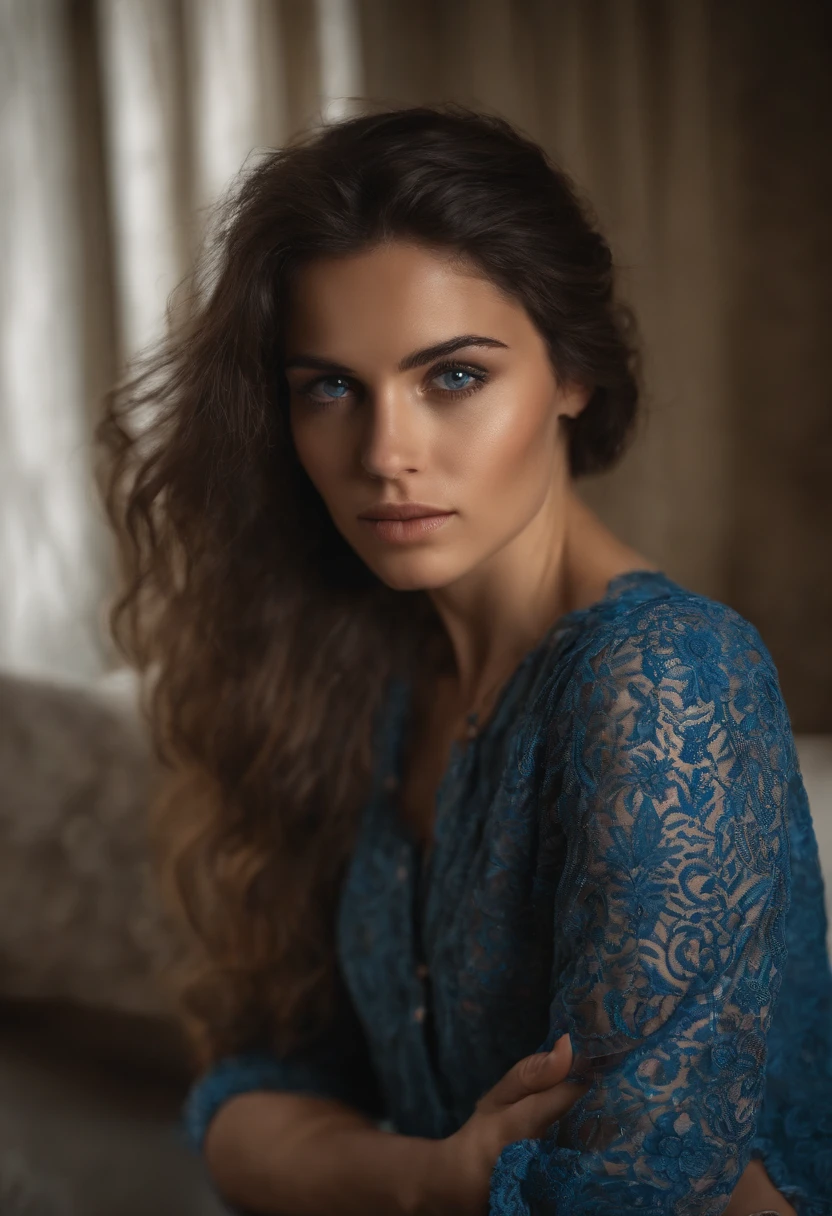femme arabe , fille sexy aux yeux bleu, Arabe, cheveux bruns et grands yeux, selfie of a young woman, Yeux de chambre, sans maquillage, maquillage naturel, looking straight at camera, Visage avec Artgram, Maquillage subtil, Superbe photo du corps entier, Piercing blue eyes,
