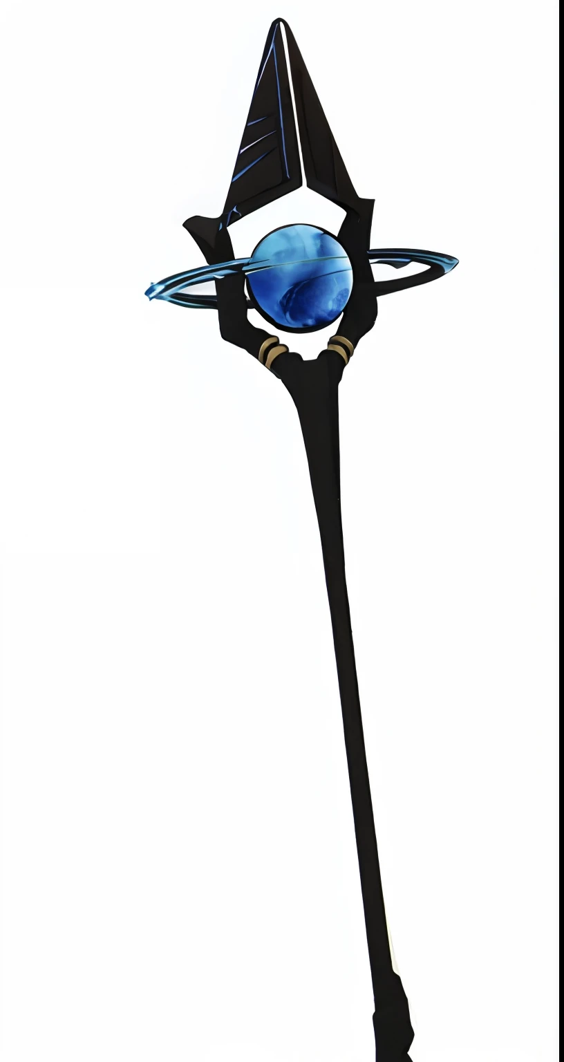 tarot card, brown staff with blue marble