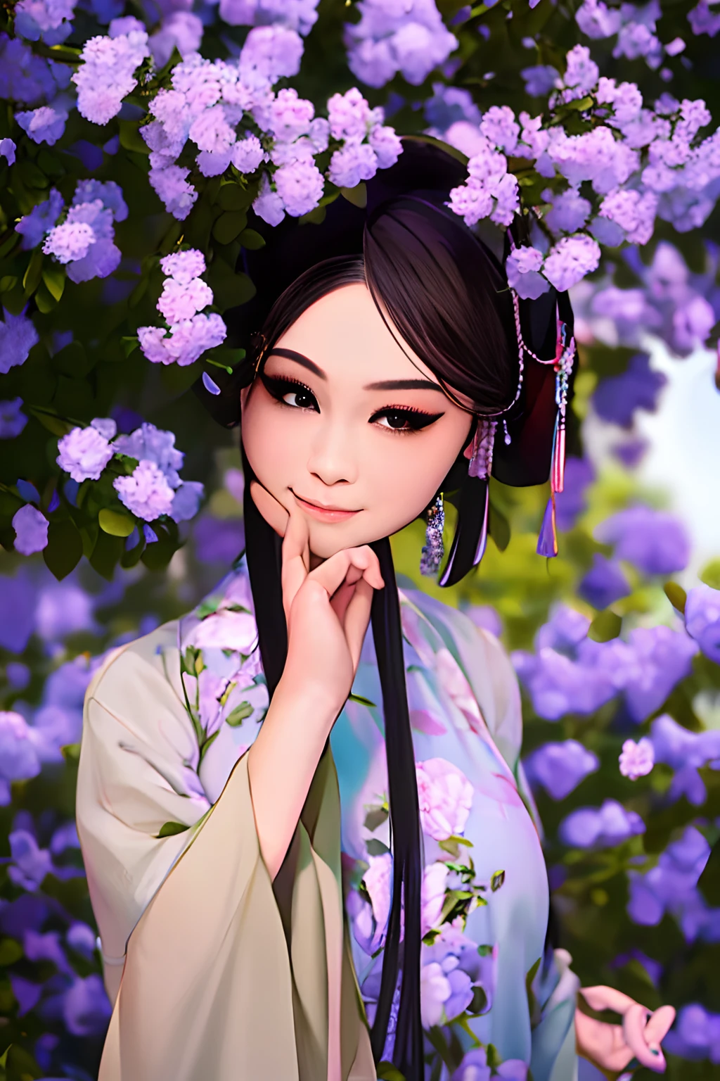 sportrait， looking at viewert， ssmile， simple backgound， Keep one's mouth shut， florals ，4K Ultra HD, 超高分辨率, (Photorealistic: 1.4), Best quality，Masterpiece，Utra dilution，（pastel colour：1.2）