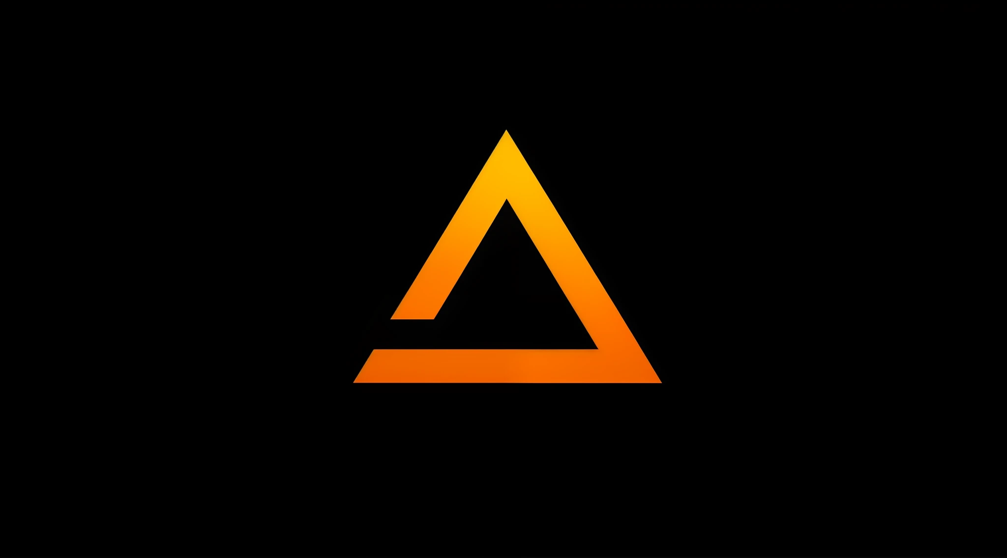 a closeup of a triangle with a black background, triangle, atmoshperic, apex, Artgrama, foto de perfil, in style of apex legends, Threyda, ancient symbol behind it, triangle to use spell, Minimalist logo without text, Papel de parede amoled, symmetrical logo, imagem do avatar, artistic 4 k, Unity Asset Store, elementos triangulares, 4k, 3d