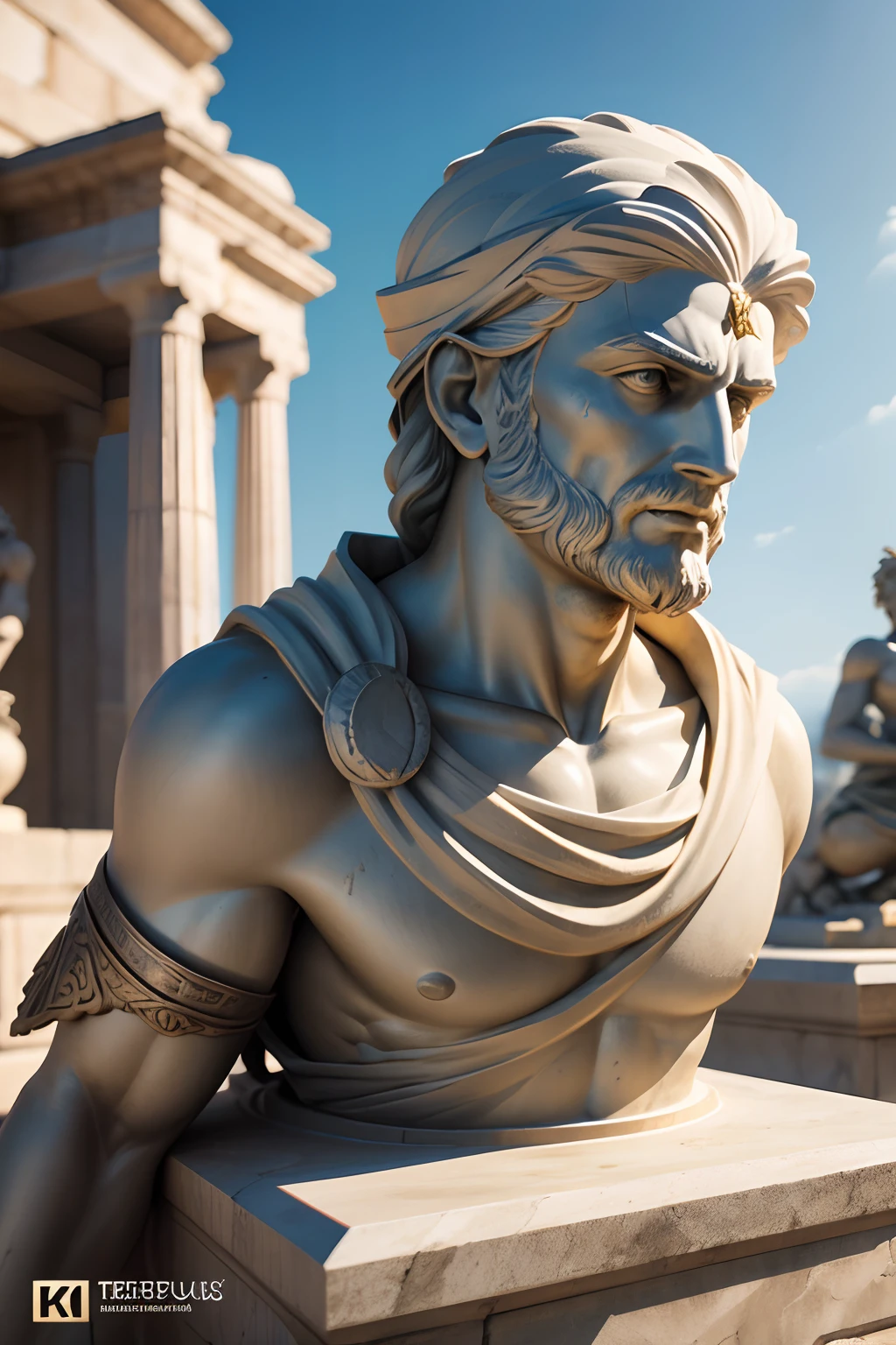 STATUE GREEC NEUTRAL BACKGROUND FULL HD 4K REALISTIC