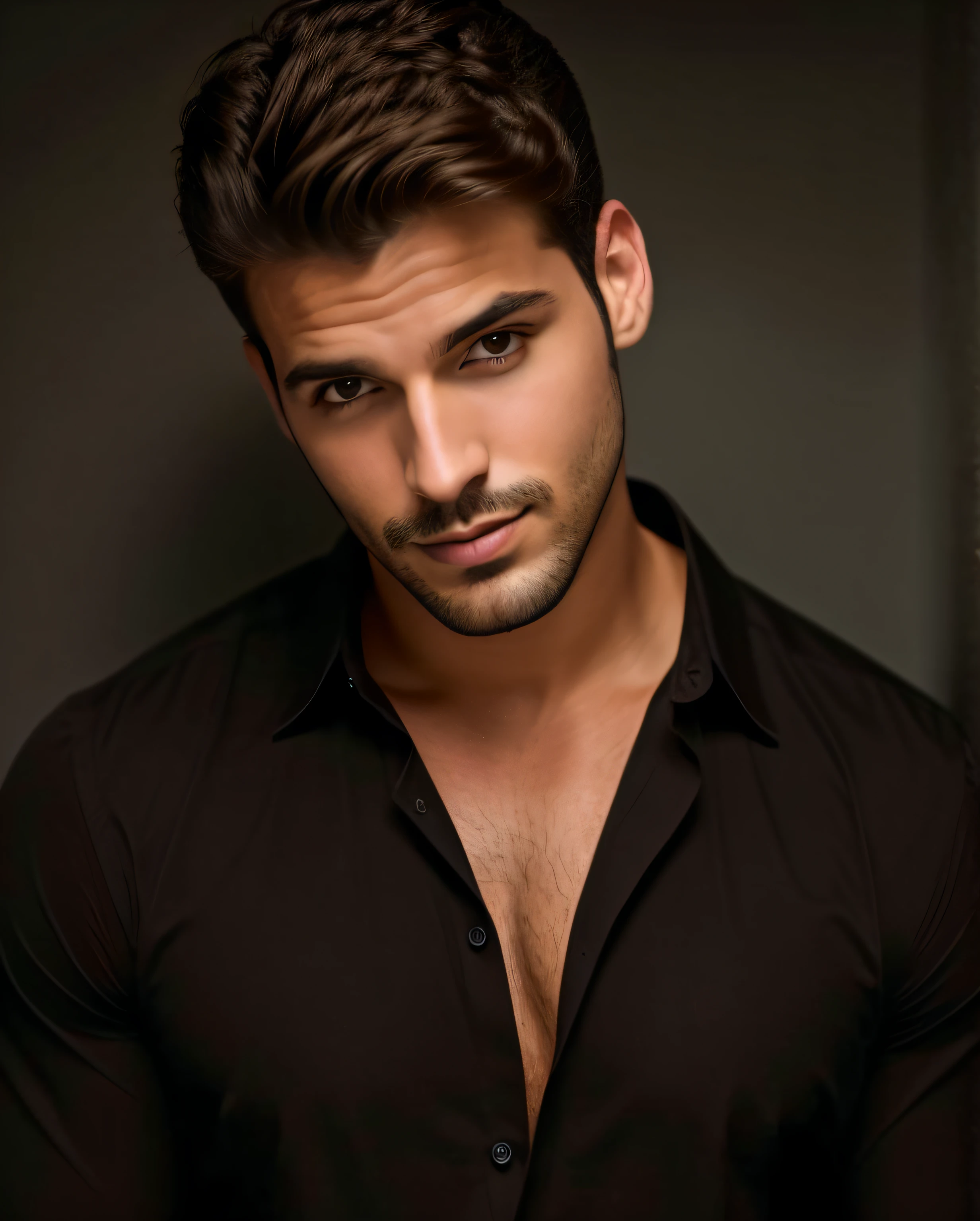 um close up de um homem de camisa preta posando para uma foto, Macho bonito, homem bonito, Raphael Lecoste, bonito e atraente, meio tiro de um hunky, Background Story : Diego Fazio, inspirado em Pablo Munoz Gomez, Diego Fazio, Roberto Benardi, masculino e bonito, cara bonita, Raphael Personnaz, muito bonito