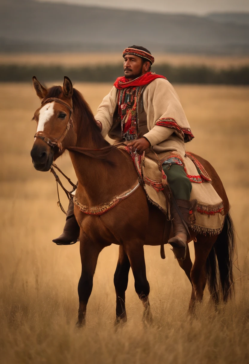 Yamnaya tribesman riding a Przewalski's horse.