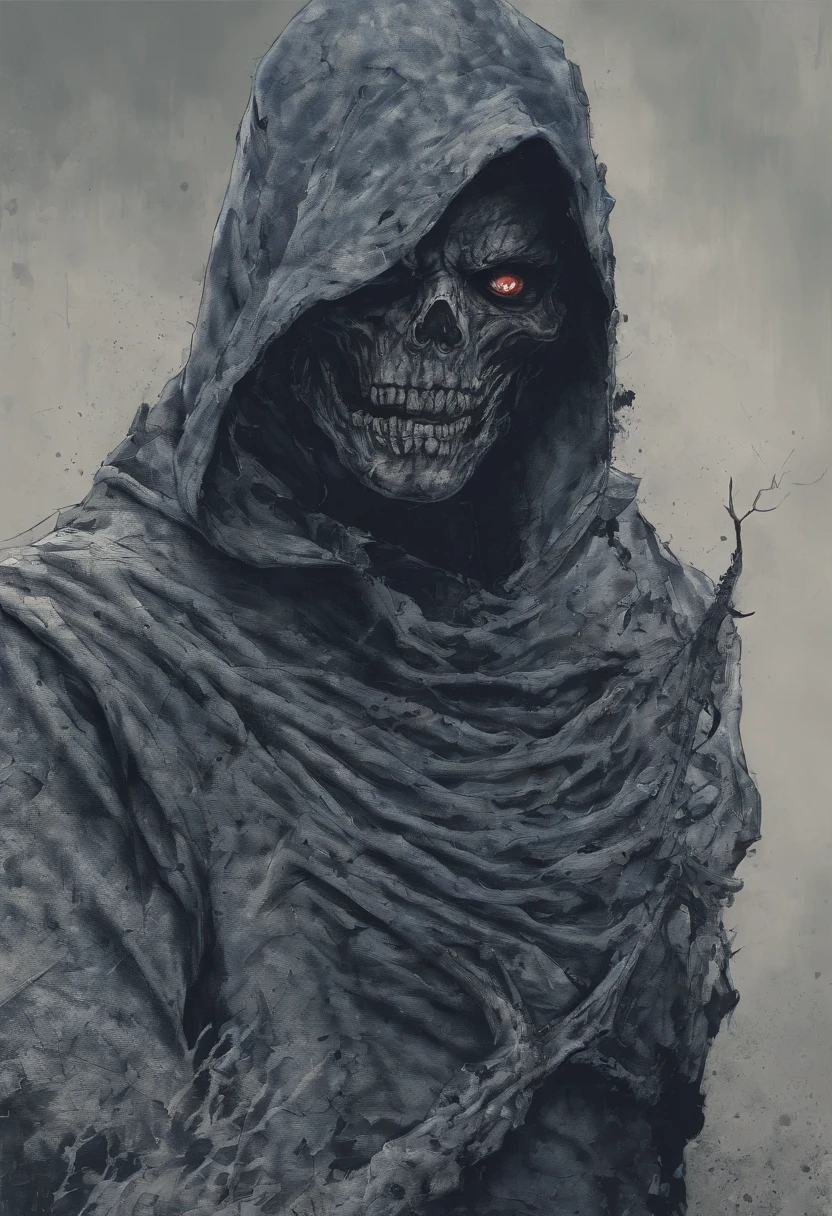 This 19-year-old character has a disturbing and fearful appearance. has brown hair, falling in messy locks on his pale, angular face. His eyes are the most noticeable, ya que son de un azul celeste intenso, casi brillantes, que resaltan en contraste con su piel.
His smile is gloomy and disturbing, llena de dientes filosos, who appear to be more numerous and sharper than normal. Esto le da un aspecto siniestro y amenazador. Viste una sudadera gris, desgastada y manchada, that gives it a scruffy air.
En cuanto a su vestimenta inferior, lleva unos pantalones de mezclilla azul, which also appear to be worn and stained. Sus tenis son negros y desgastados, reflejando la falta de cuidado en su apariencia general.
En su mano, este personaje sostiene un machete ensangrentado, lo que implica un pasado violento o un comportamiento peligroso. Este detalle agrega un elemento adicional de horror y amenaza a su imagen. Esta escena tiene lugar en una calle solitaria durante la noche, lo que crea un ambiente de suspense y misterio. The combination of the character's gloomy appearance, the bloody machete and red-eyed dogs generate a disturbing atmosphere typical of the world of Creepypastas.