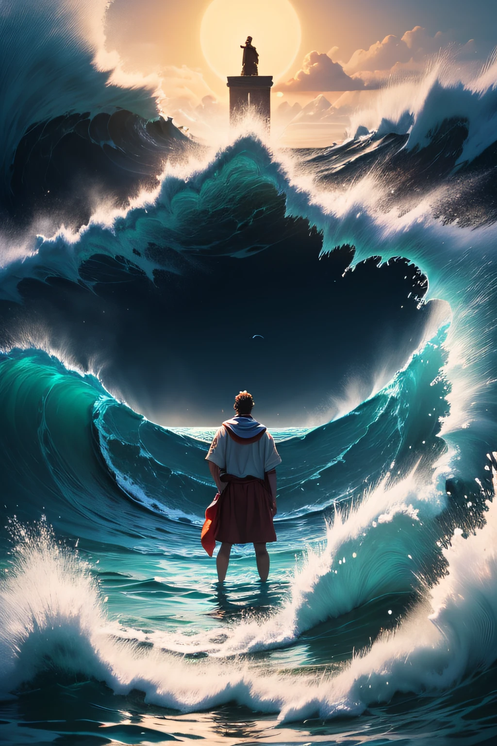Then Moses stretched out his hand over the sea, e o Senhor fez retirar o mar por um forte vento oriental toda aquela noite; e o mar tornou-se em seco, and the waters were parted. E os filhos de Israel entraram pelo meio do mar em seco; and the waters were like a wall to their right and to their left