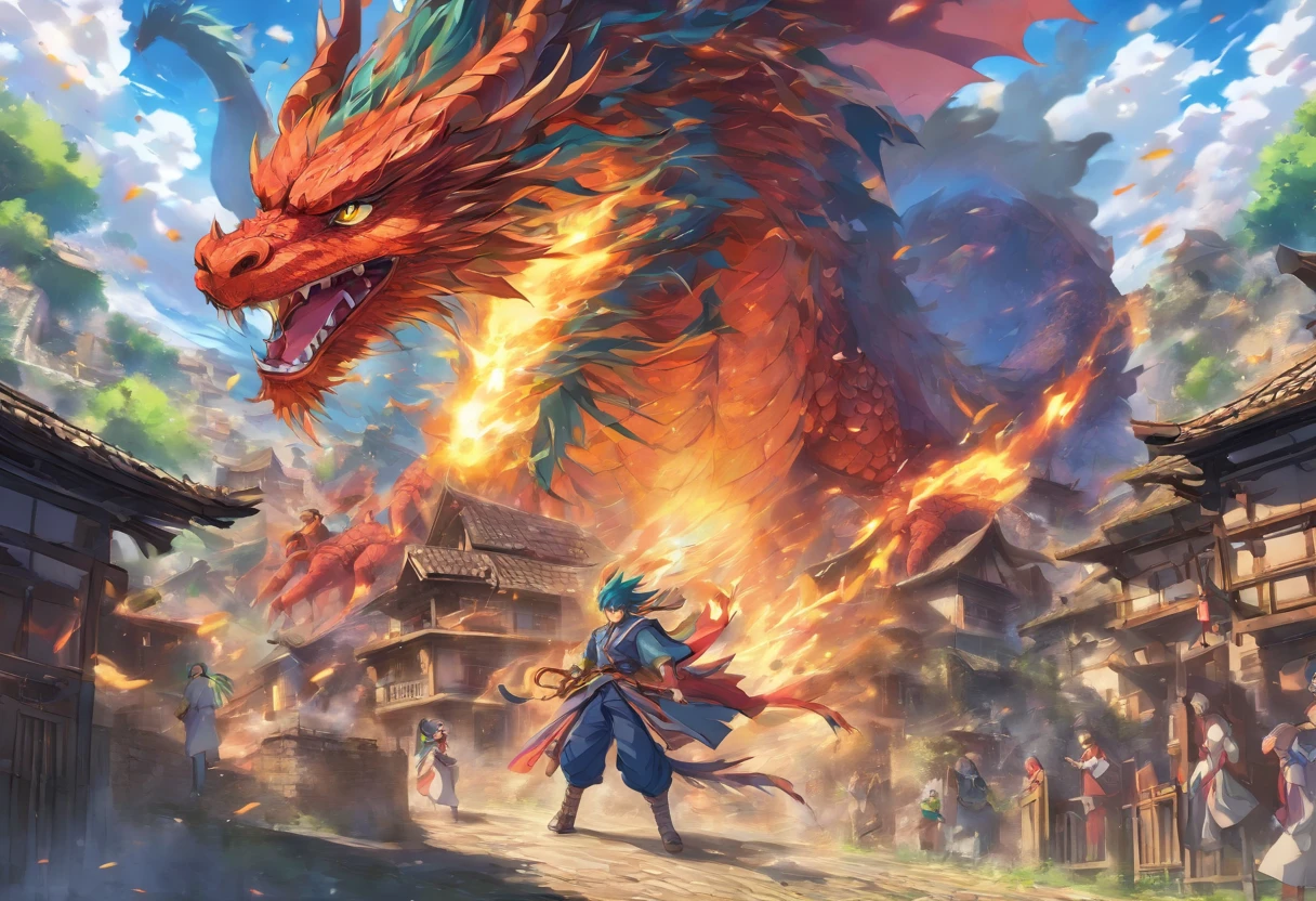 The dragon、Rampaging in a small village
