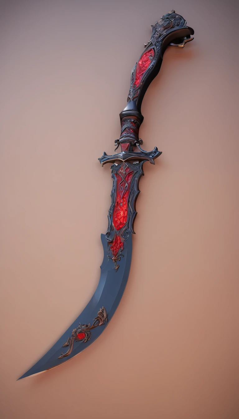 Espada de cristal negro, irradiada com luzes vermelhas, poderosa, Sword of a demon