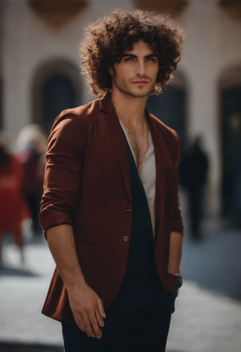 Erkek , curly hair , esmer , sporcu , semi-serious, top sakal