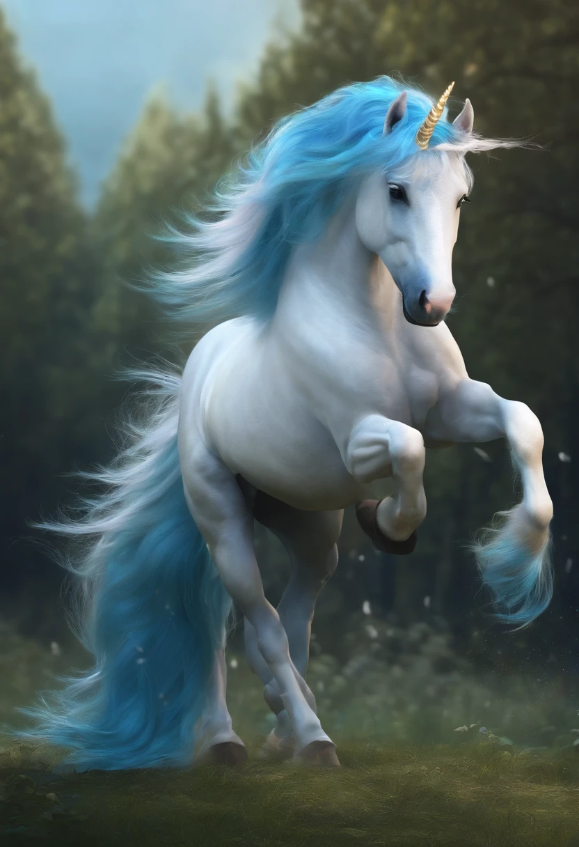 Pony unicorn, mlp:fim, blue mane, 8k, perfect
