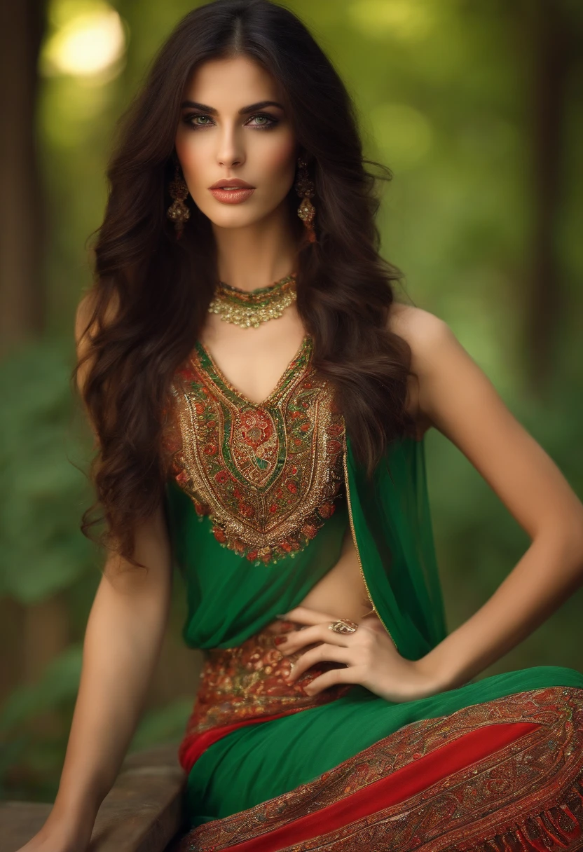 Naked brunette green eyes long-legged slender lip-lipped Turkish girl