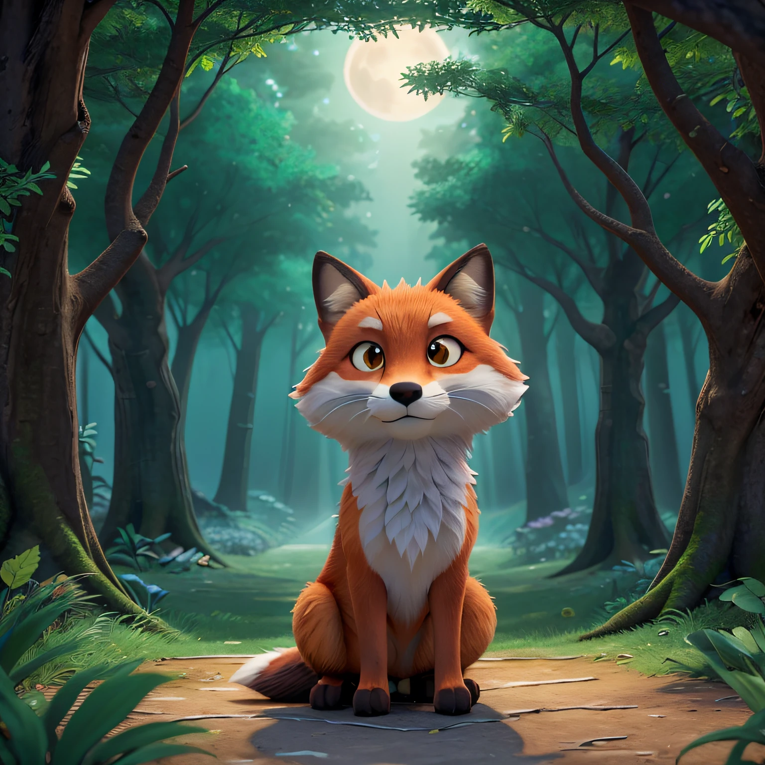 Drawing from the adage "As sly as a fox", envision a scene bathed in the ethereal glow of a midnight moon. Deep in the heart of a mystic forest, where the stars above twinkle with secrets of old, a lone fox emerges. But this isn't just any fox.

The forest is dense, dark, and punctuated with sporadic glimmers from the overhead canopy. The leaves form an intricate tapestry, blending the divide between the terrestrial and the celestial. This universe, seemingly silent, actually whispers tales of cunning and strategy if you listen closely.

In this heart of shadows, the fox is the true enigma. It crouches low, poised and alert. Its stance is that of a predator, yet its demeanor exudes a mysterious elegance. There's an unmistakable gleam in its eyes—a mix of mischief and intelligence. Every glance it casts seems to weigh and measure the world, understanding intricacies that most would overlook.

A rich hue of burnt orange and amber defines its sleek fur, making the fox appear like a flame, both gentle and wild, amidst the somber woods. But the true marvel is its tail—a masterpiece. Bursting in a riot of colors, patterns embedded in its lush tail resemble ancient mazes and symbols. Each twist and curl seems to have tales woven into them, some of cunning strategies, others of playful escapades.

Casting a long, stretching shadow behind, this silhouette narrates a story too. Is it the echo of the fox's past deeds, or a hint of the adventures yet to come?

The colors chosen for this portrayal aren't arbitrary. The stark contrast between the dark woods and the fox's radiant hue makes it a beacon. Touches of silver, emerald, and maybe even hints of purple add a fantastical element to the design.

In essence, this design captures the heart of the phrase "As sly as a fox", making it tangible, almost palpable. It’s not just a visual treat but an experience—a journey into a world where wit and beauty dance under the moonlit sky.