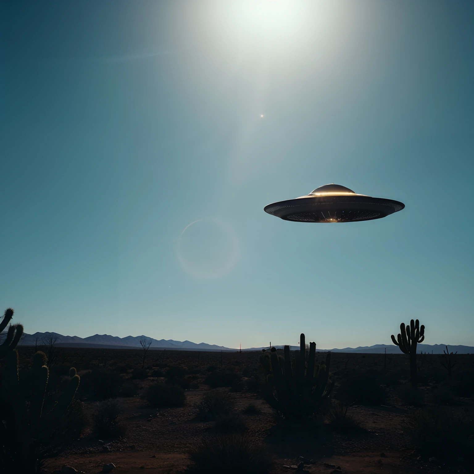 There is a flying saucer in the sky over a desert, alien spaceship in the sky, alien mothership in the sky, flying saucer in the sky, unpublished photo of ufo, ufo in the sky, Rapto de OVNIs, spaceship flies in the distance, OVNI, Pouso de OVNIs, alien spaceship, disco voador, UFO AttackLogical, OVNIlogia, ufo aliens