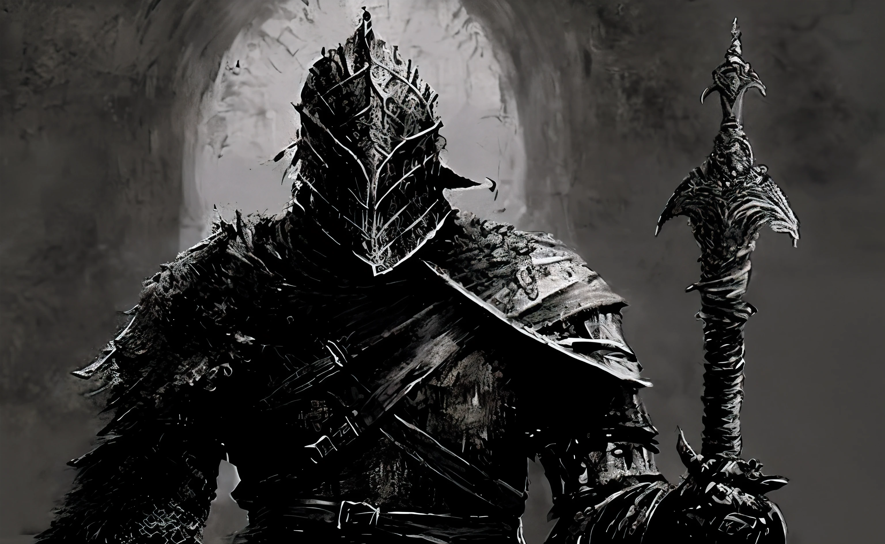 imagem arafed de um homem em armadura com uma espada, Estilo de Arte Dark Souls, no estilo de dark souls 3, cavaleiro das almas das trevas, arte conceitual dark soul, Arte conceitual de Dark Souls, O Cavaleiro das Almas Negras, Arte de Dark Souls, Arte conceitual de darksouls, conceito de alma escura, dark souls 3 themed, Estilo Dark Souls, Almas Sombrias Inspiradas, cavaleiro assustador