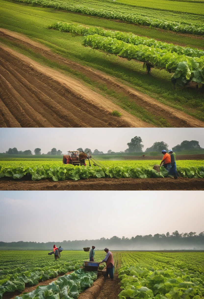 Agricultural operations、male people、Harvesting vegetables