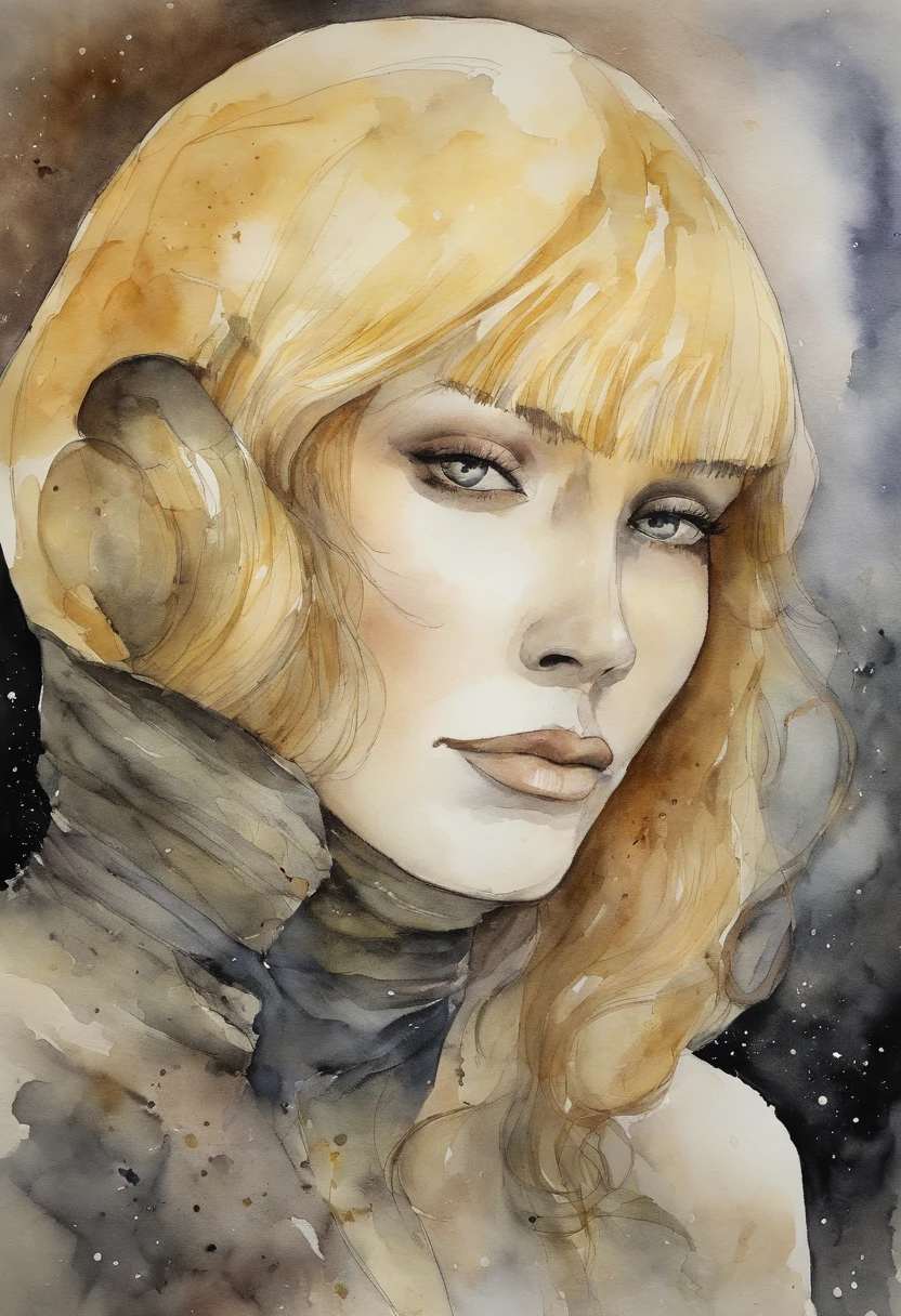 Galaxy Express 999.Maetel.refined face。Beautiful makeup,Naked。((hard disk)),,Naked breasts,Raised,,((bared chest)),(Fine)
